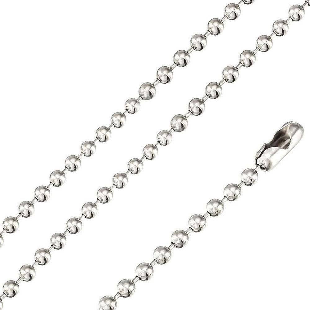 Stainless Steel Ball Chain 18 Inches 2.4mm Military Dog Tag necklace Men Women