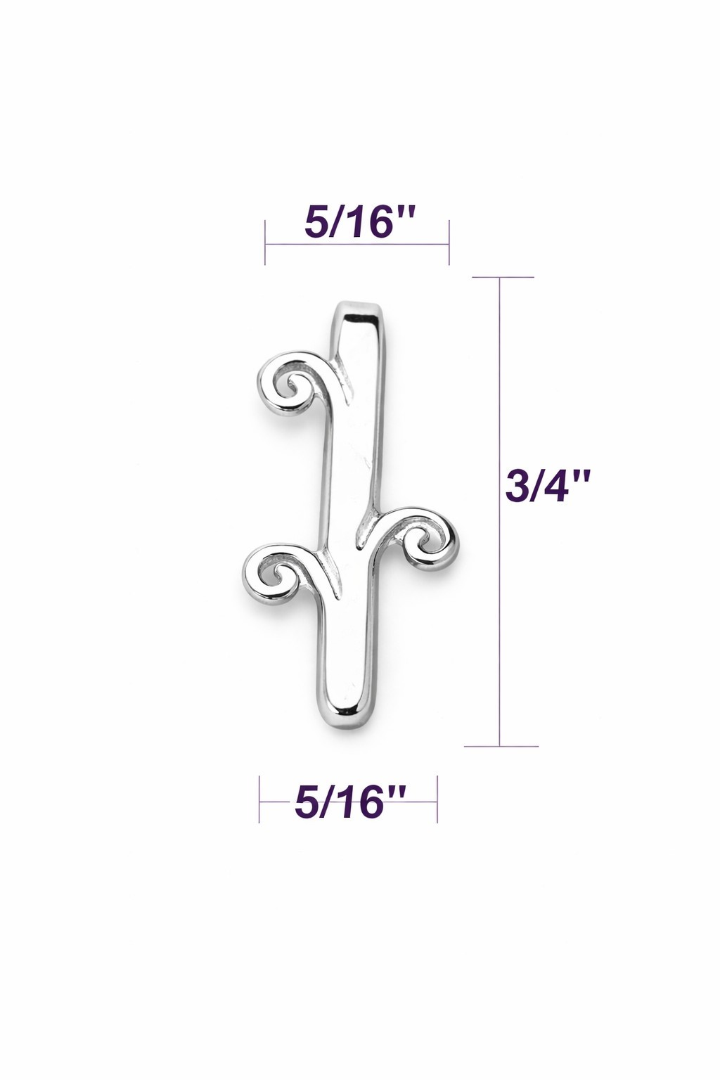 Bright Silver Tri-Swirl Pinch Bails (Pkg 5/15) Ships from WI, USA (301-BS)