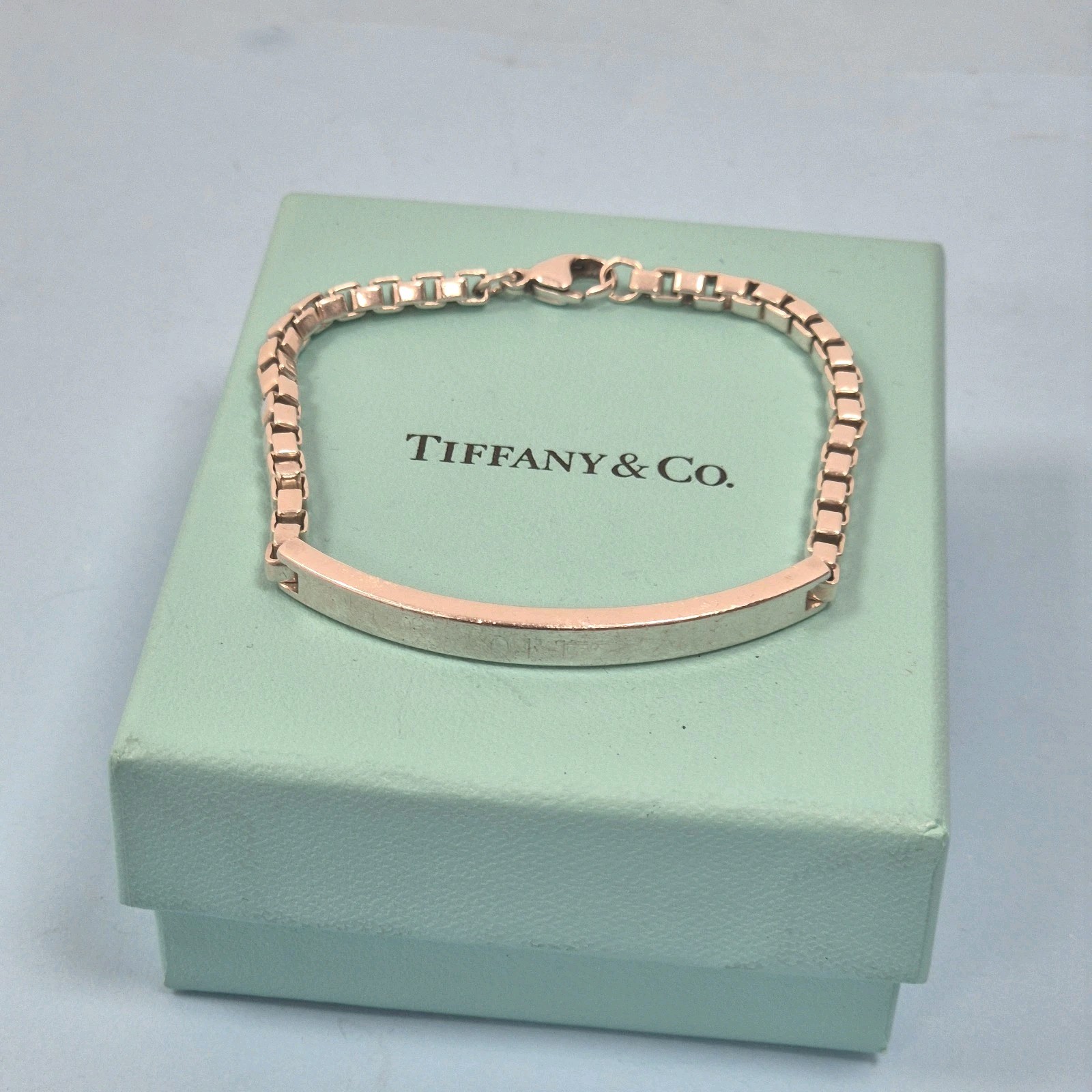 Tiffany & Co. Identity ID Venetian Link Sterling Silver Bracelet Size 8″