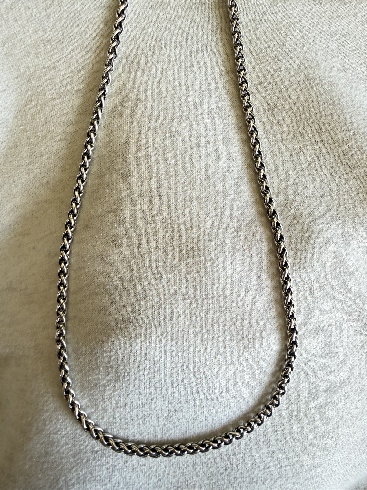 David Yurman Wheat Chain Necklace in Sterling Silver – 4mm – 22″ – FREE SHIP