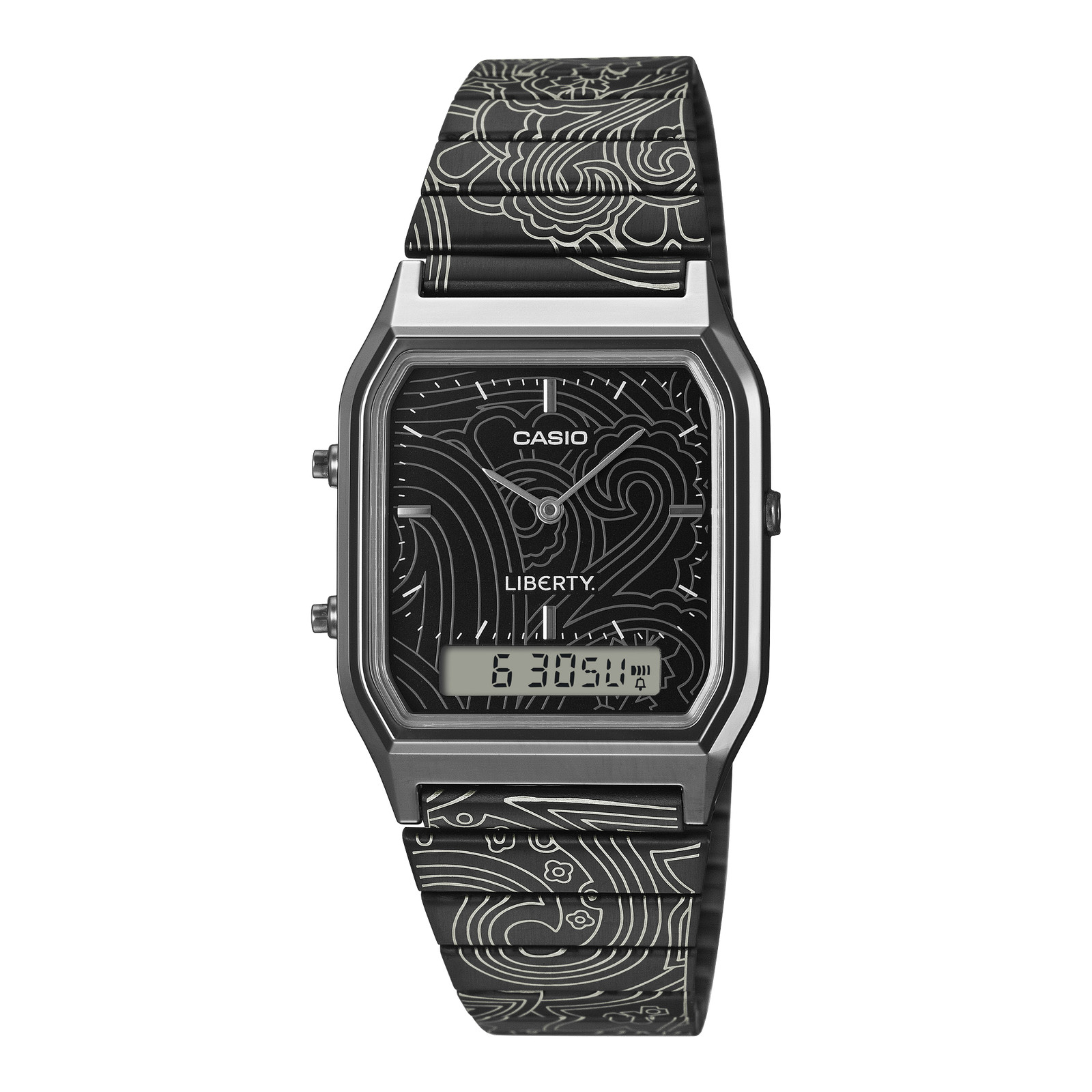Casio x Liberty Black Ion Plated Stainless Steel Band Limited AQ-230EBLT-1A