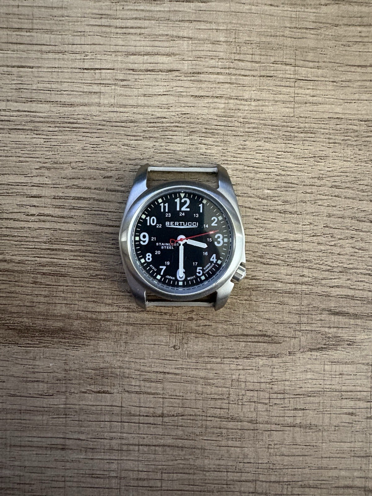 Bertucci A-2S Black Dial with Green Nylon Strap and Brown Leather Strap