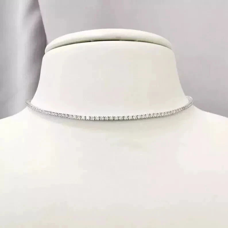18″Inch Lab-Created Diamond Tennis Anniversary Necklace 14k Gold Plated 16CTW