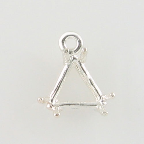 PRE-NOTCHED TRILLION FACETED DANGLE SILVER SETTING 6-14MM HANDMADE