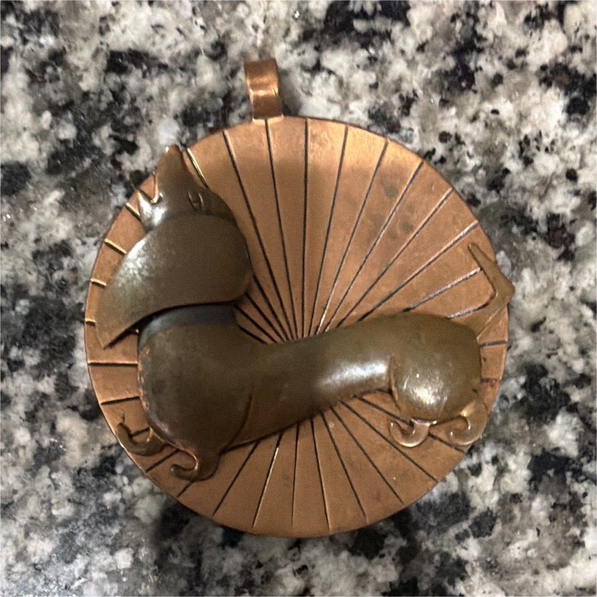 Round Copper-Tone Snake Pendant, Metal Jewelry, No Main or Secondary Stone