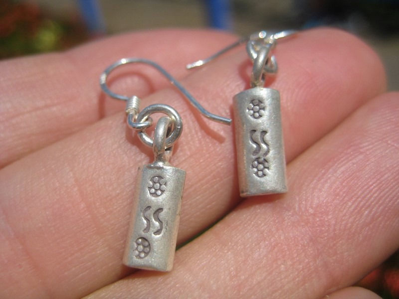 999 pure Silver earrings earring jewelry art thailand hill tribe A34
