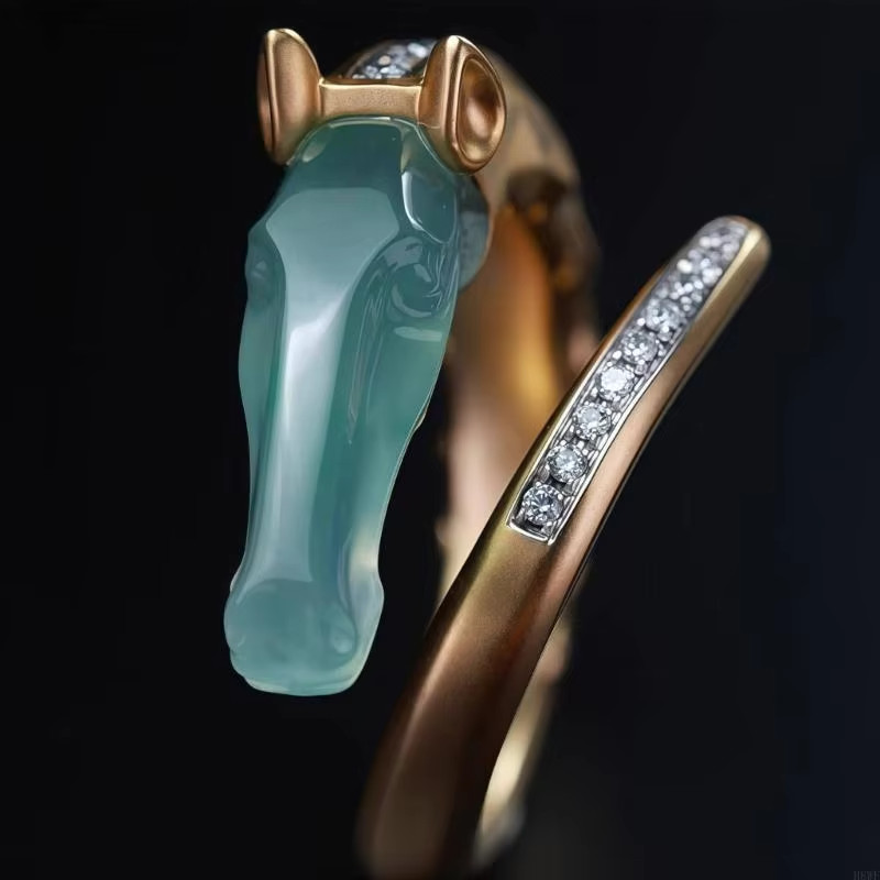 Handmade Horse Head Statement Ring Eye Catching Fashion Finger Ring Vintage
