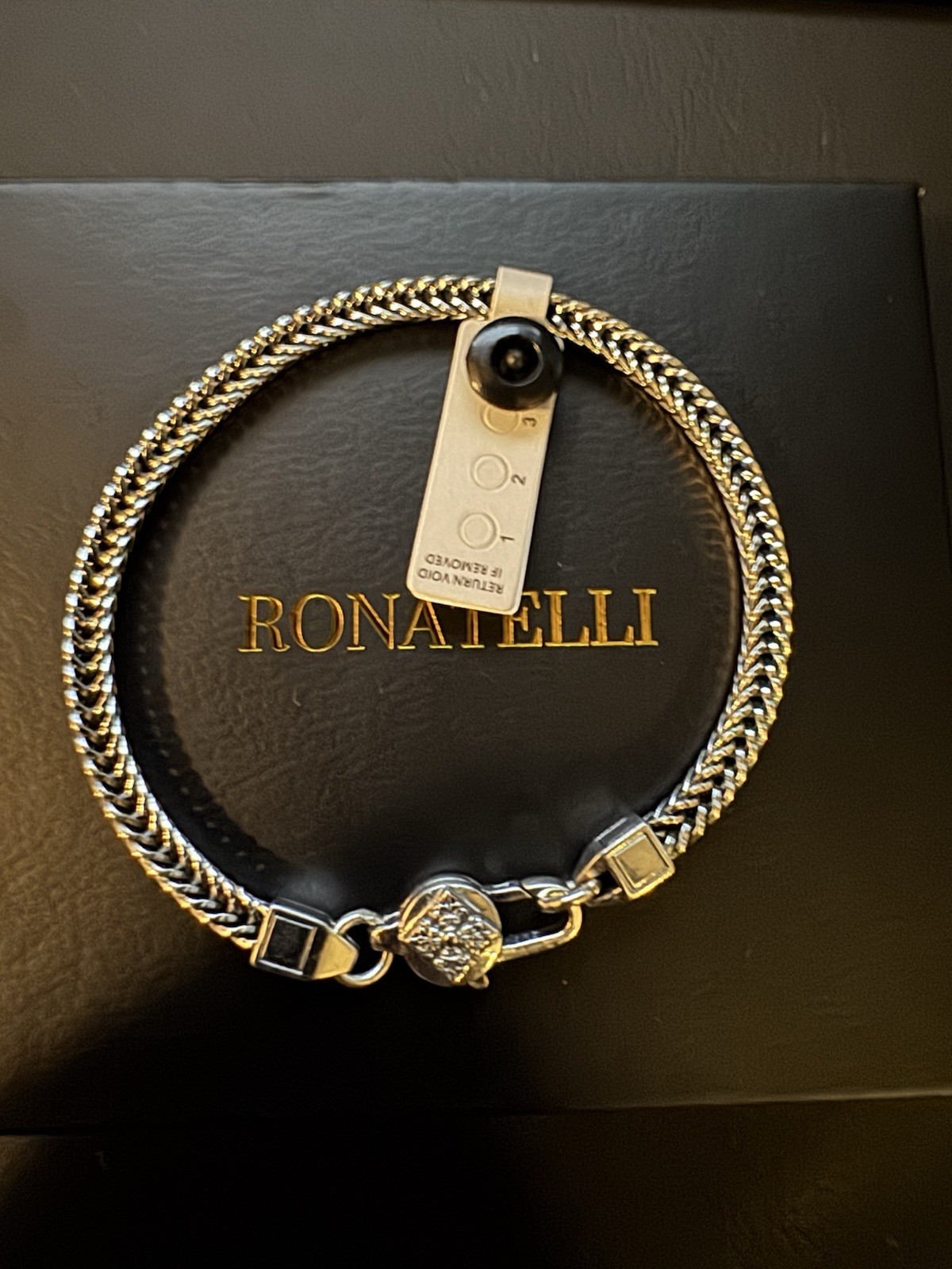 Ronatelli – SERGO – 925 STERLING SILVER HANDMADE BRACELET. 7.9 Inch. Brand new