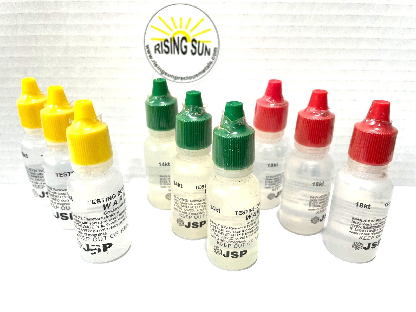 9 bottles Gold Test Solution Acid JSP 10k 14k 18k Jewelry Testing Gold Scrap gte