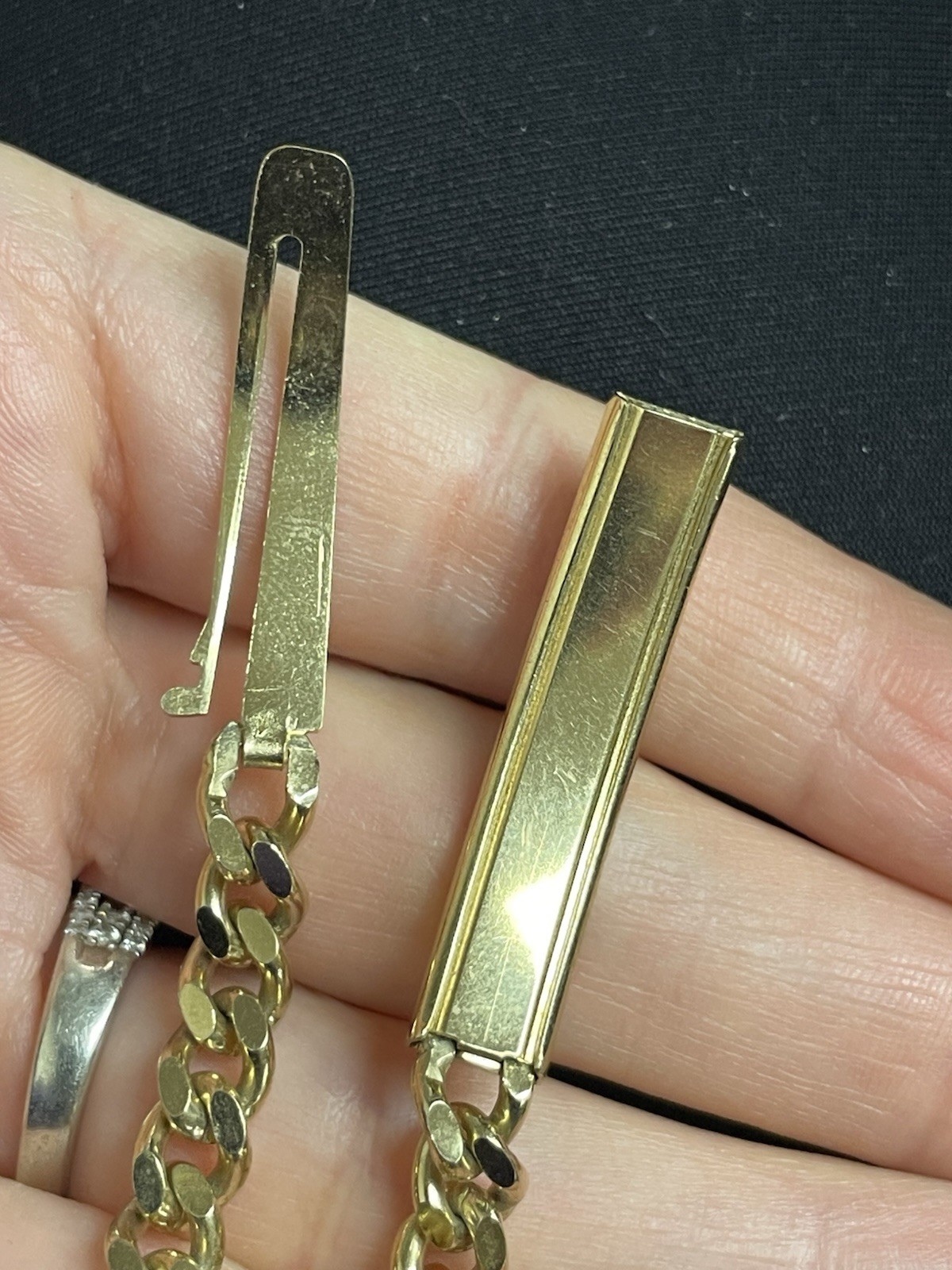Vintage Signed Speidel Identity ID Bracelet Gold-Tone Name Engraved Kelly