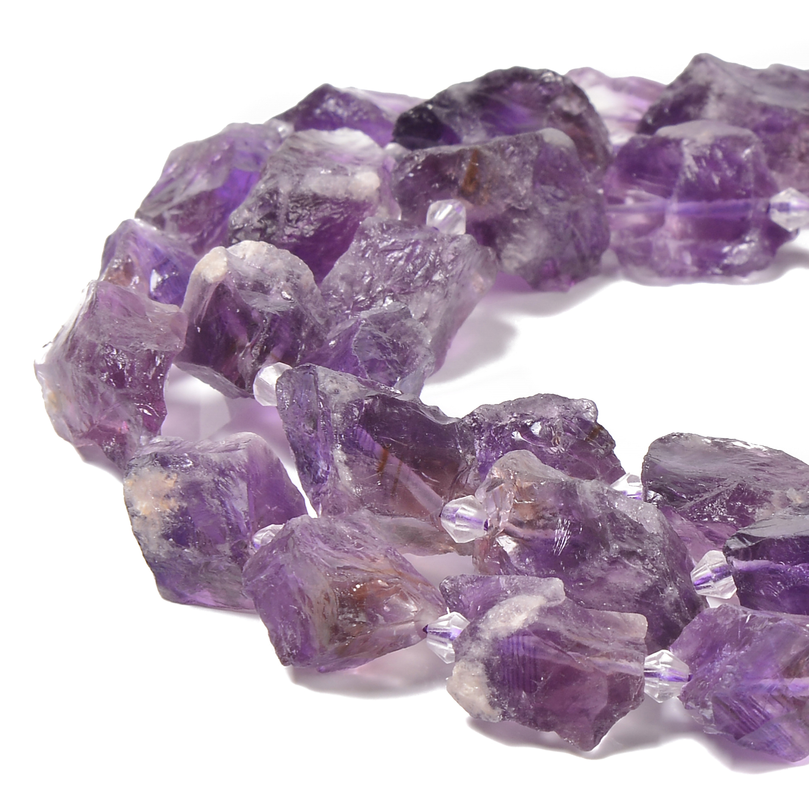 Dark Purple Amethyst Rough Nugget Chunks Beads Size 12x15mm 15x20mm 15.5”Strd