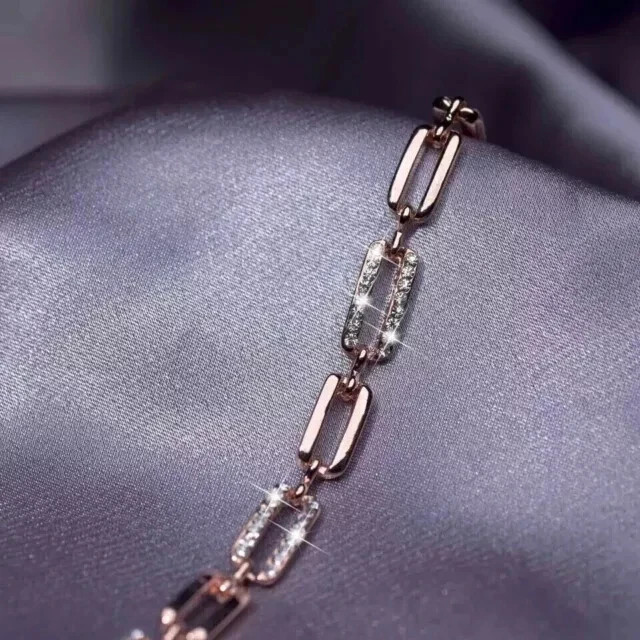 3Ct Round Cut 14K Rose Gold Plated Lab Created Diamond Women’s Tennis Bracelet