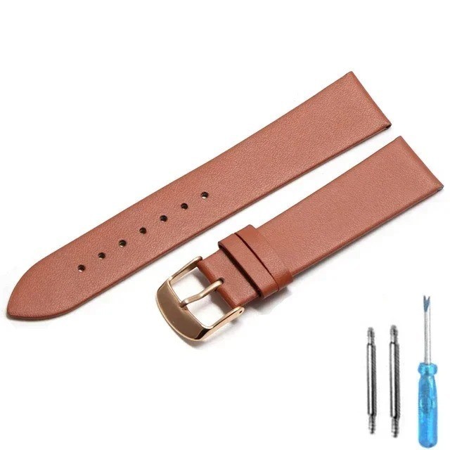 12–22mm Watchband Bracelet Soft Smooth Band Genuine Leather Watch Strap
