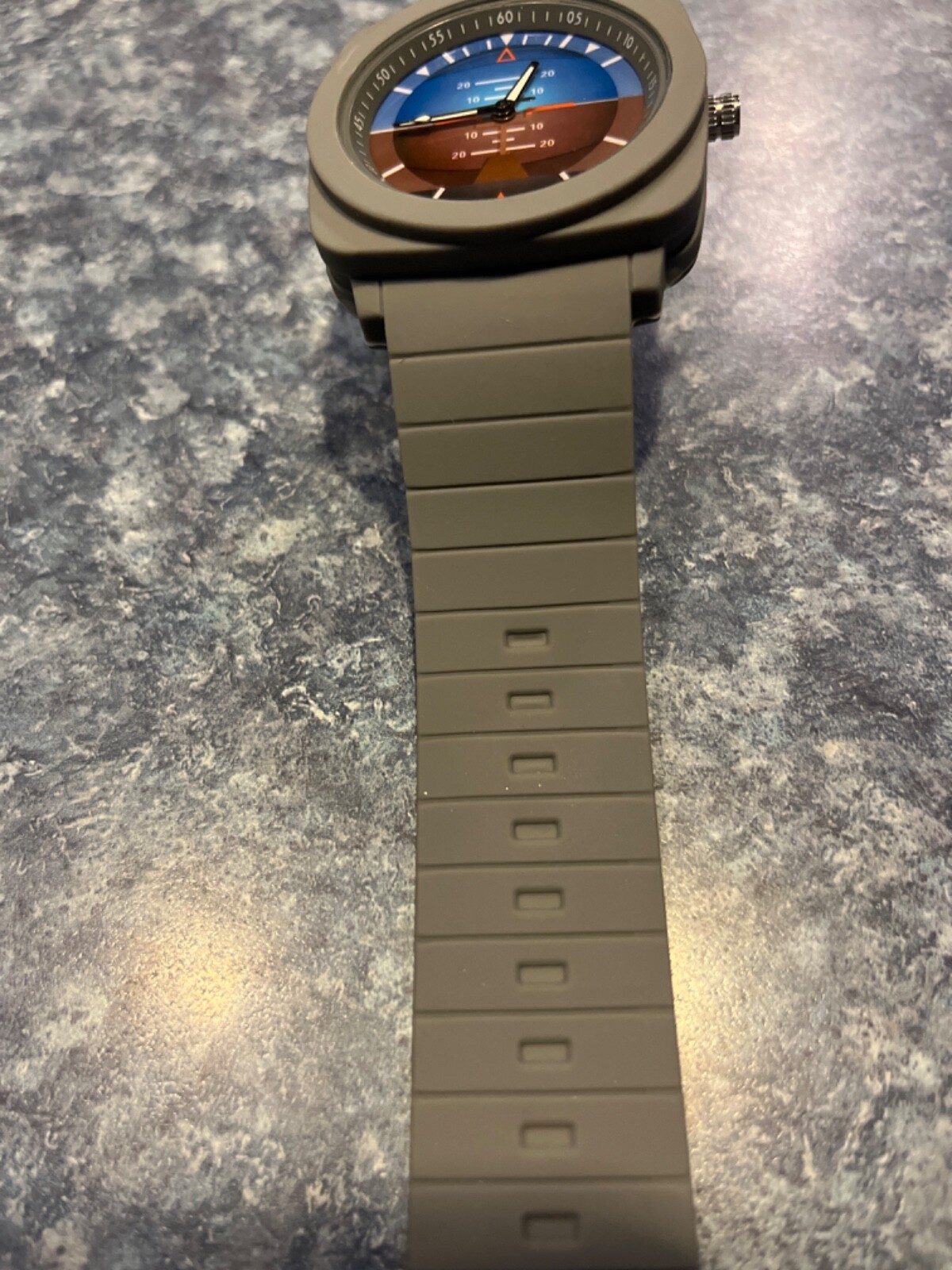 Airplane aviation instruments series (gyro horizon2) rubber strap watch