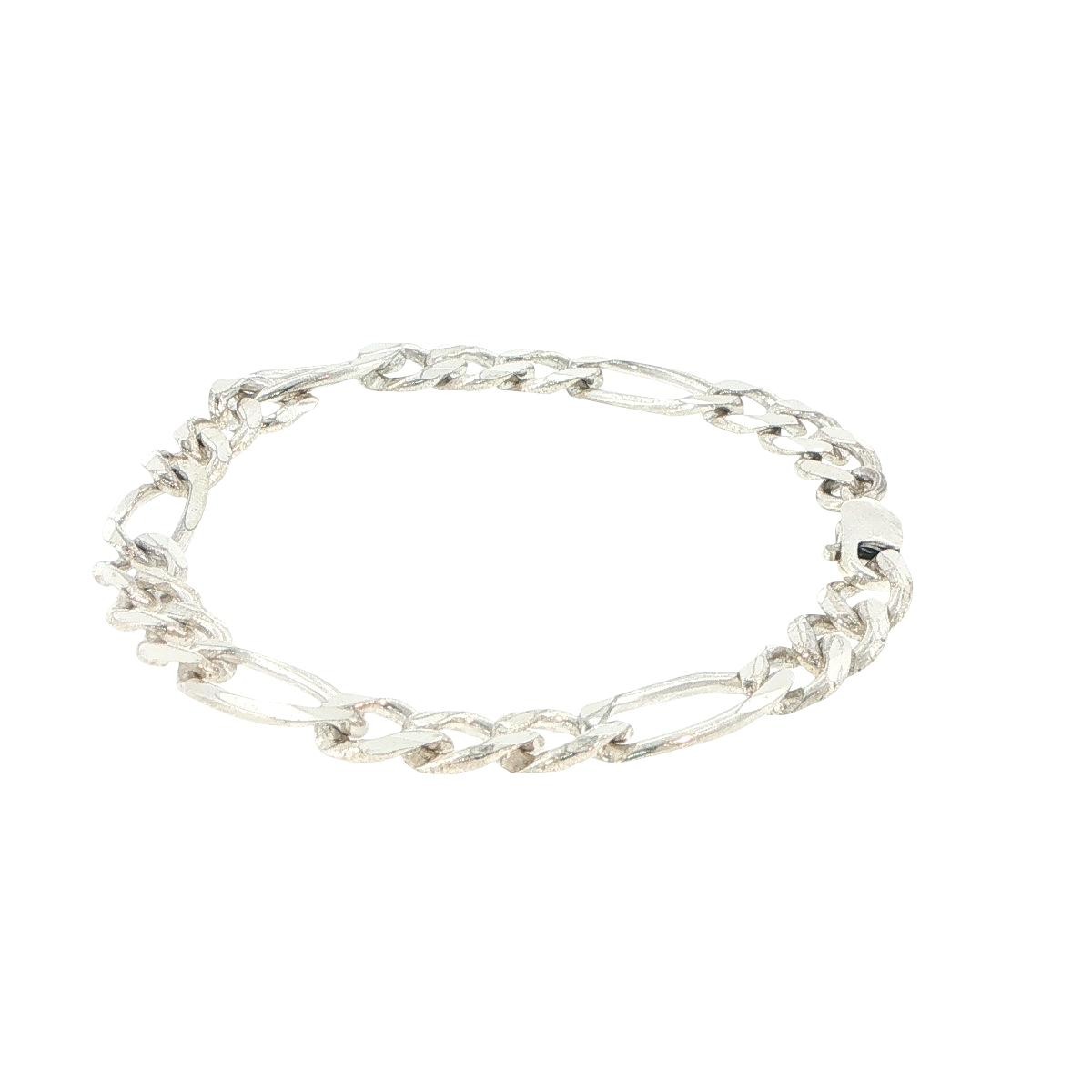 Sterling Silver 7.6mm Figaro Link Bracelet