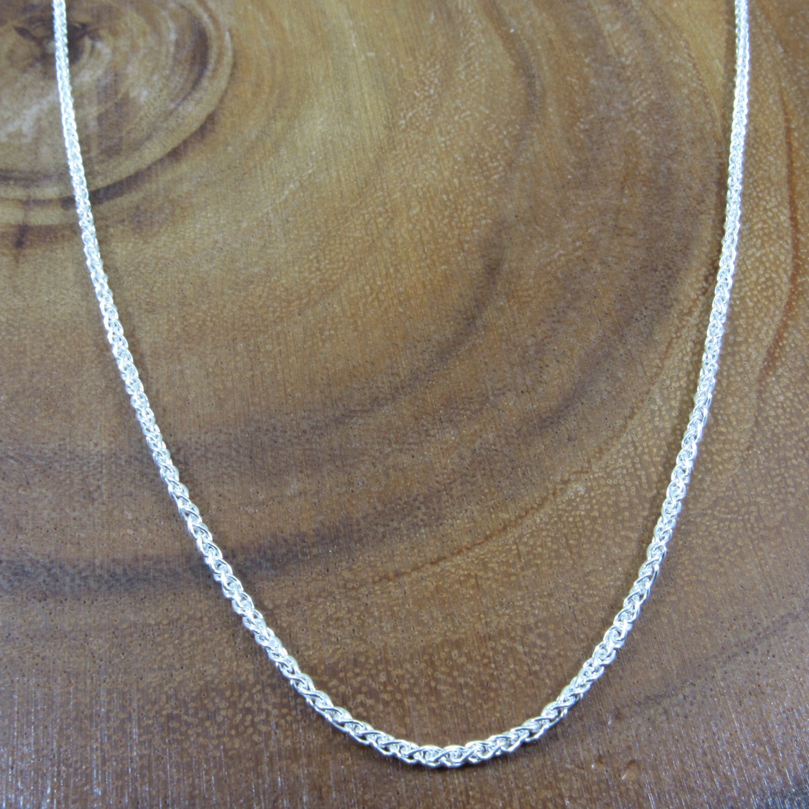 1.9MM Solid 925 Sterling Silver Italian SPIGA / WHEAT Chain Women’s Necklace