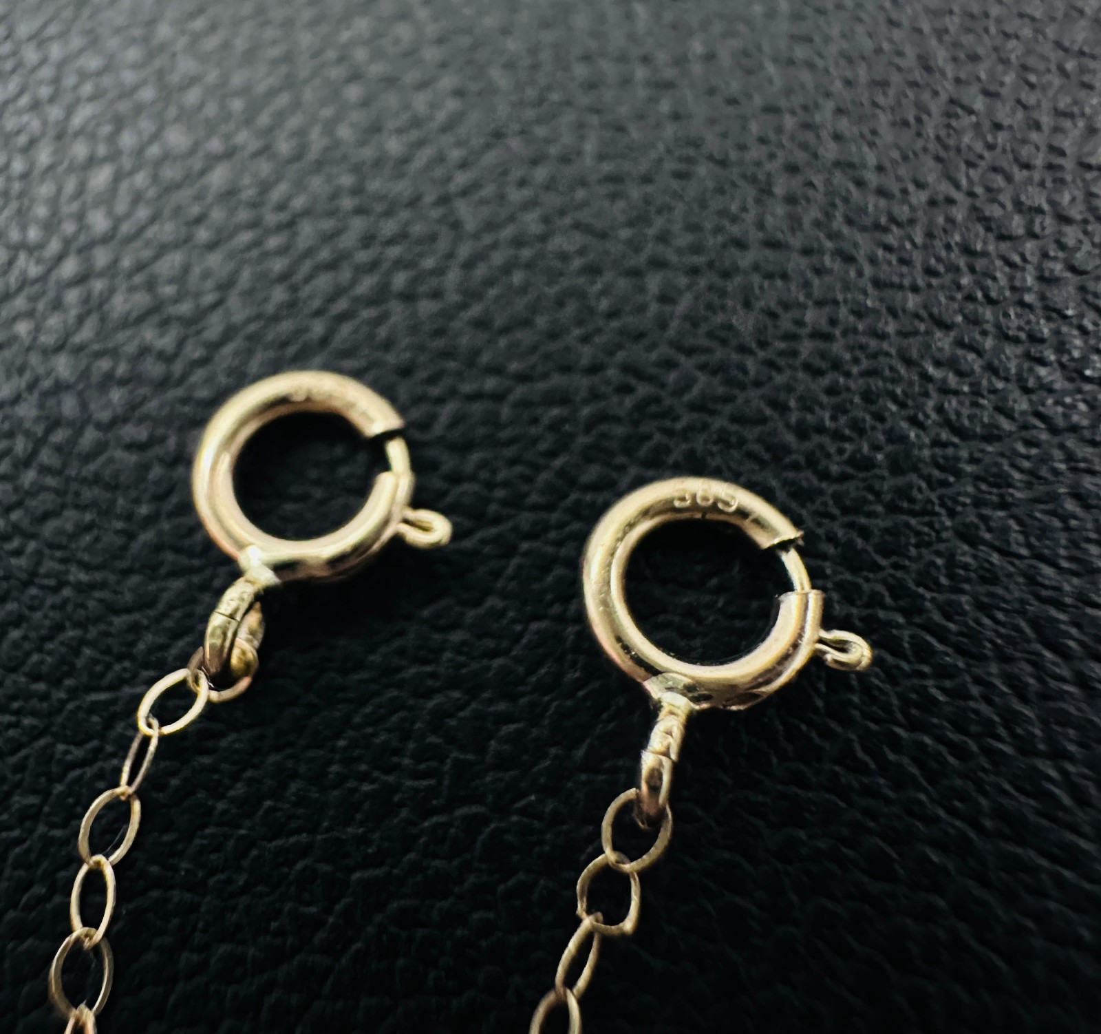 14K Solid Yellow Gold Thin Cable Link Safety Chain Extension w/Dual Clasps, 1.5″