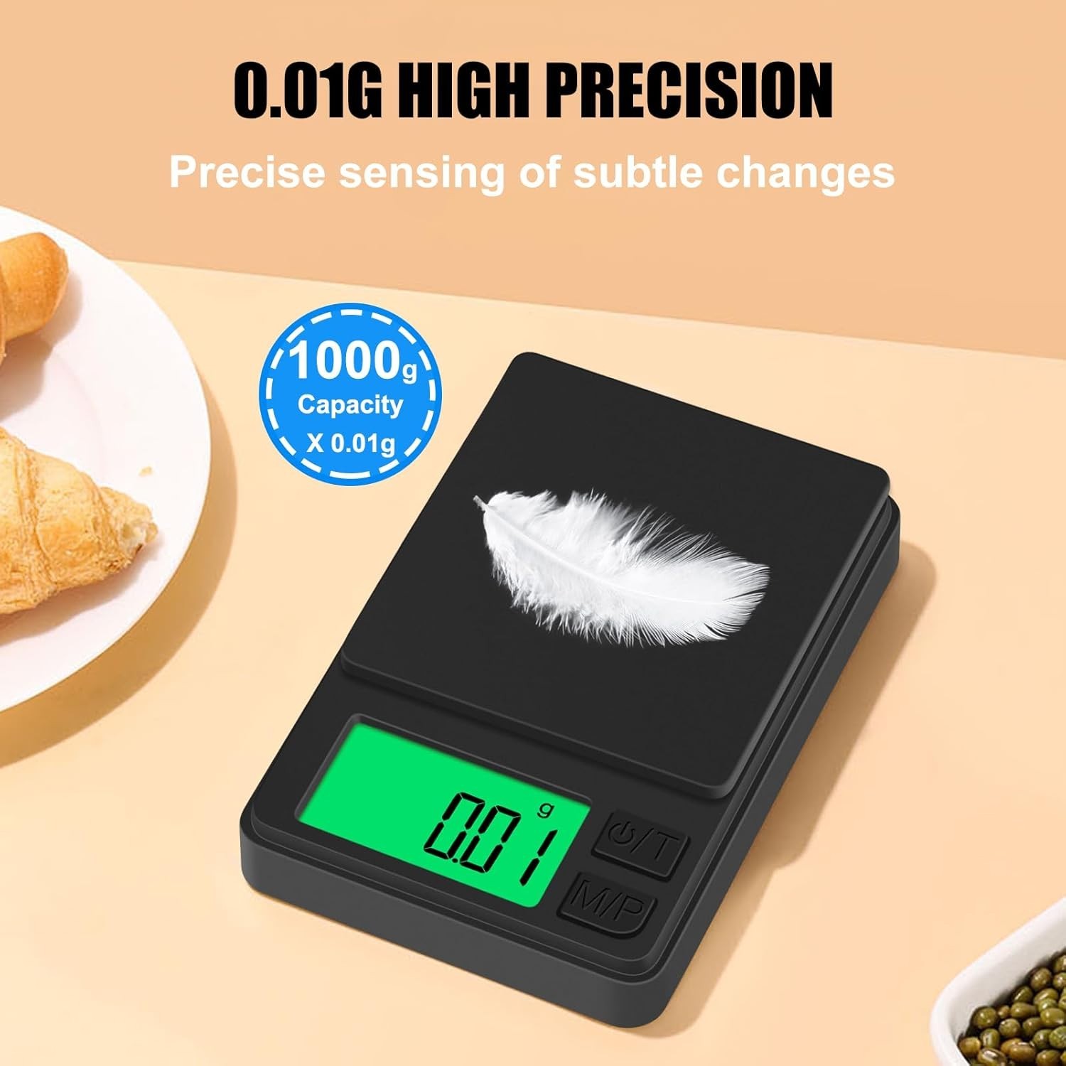 Multi-Unit Precision Pocket Scale 1000g – Ideal for Food, Coins, and Jewelry