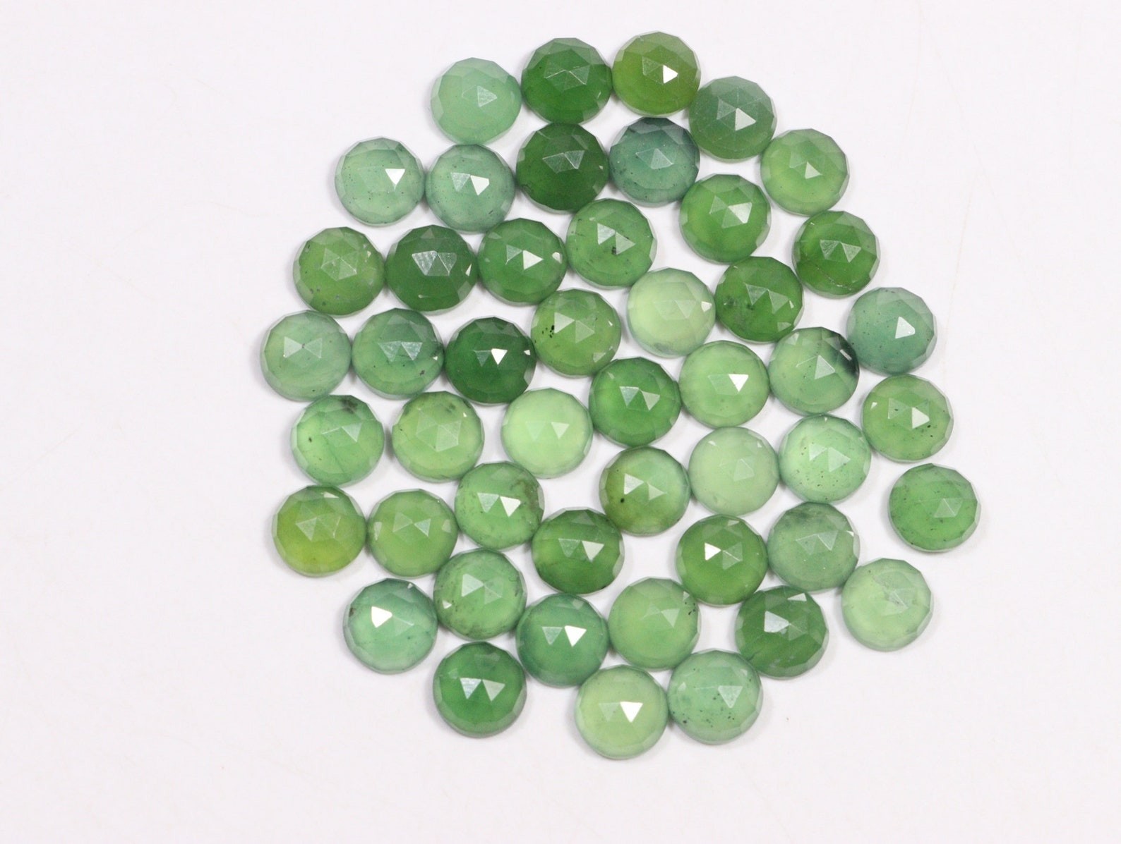 18mm Green Aventurine Natural Round Rose Cut Loose Gemstone