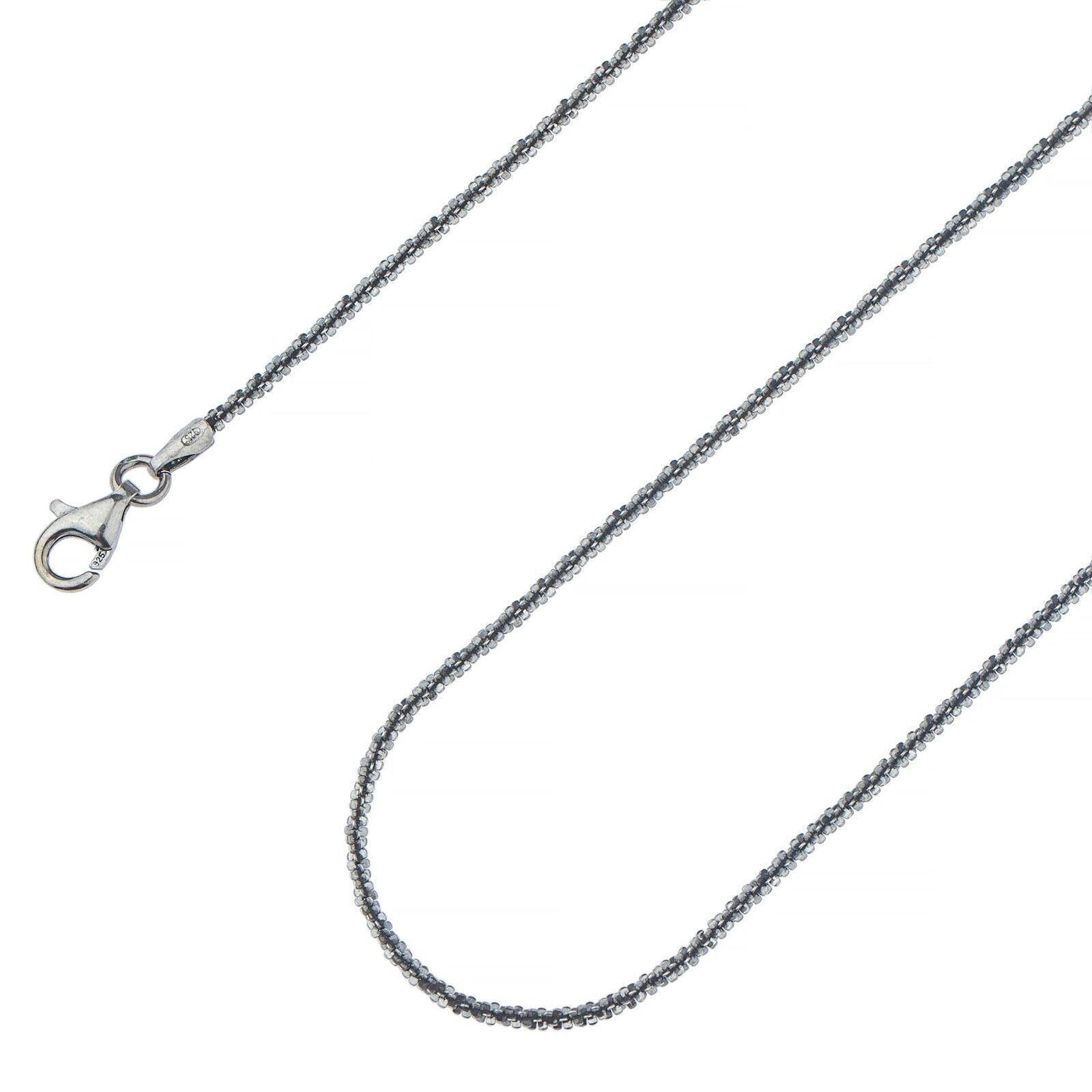 925 Sterling Silver Rhodium 2.00mm Twisted Rock Sparkle Glitter Chain