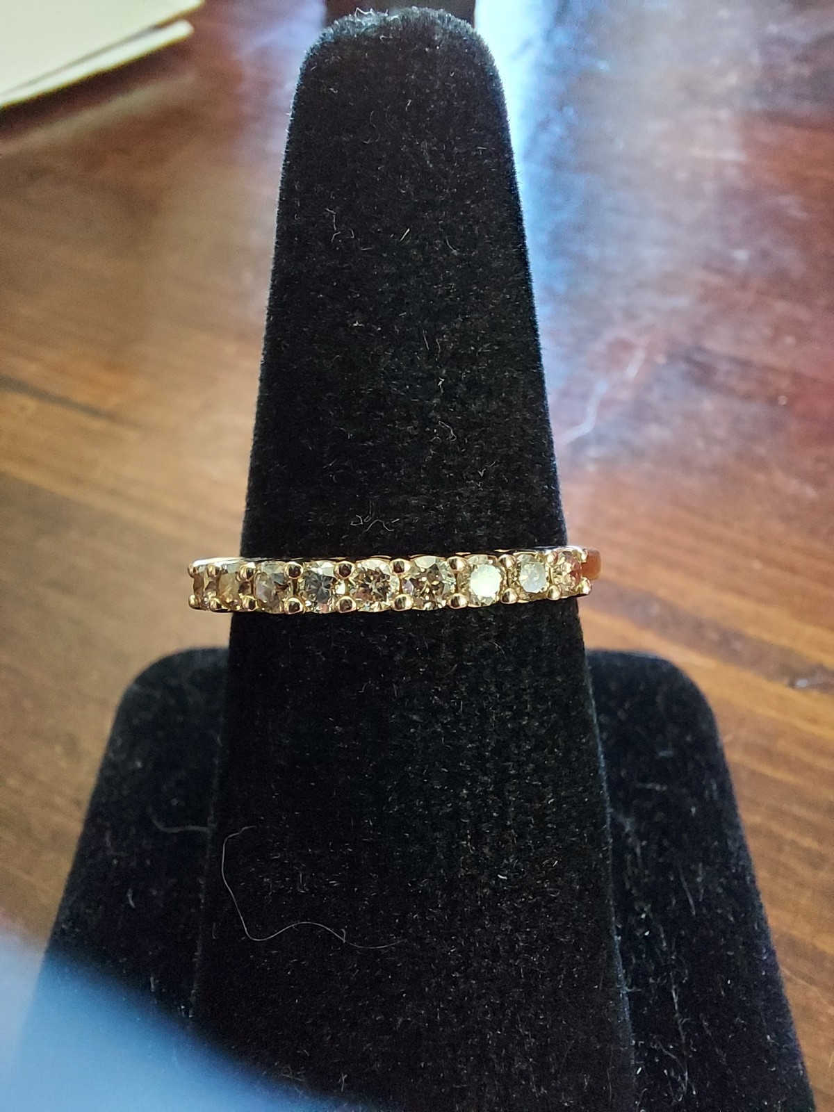 10k Yellow Gold .50ctw champagne Diamond Ring Size 9