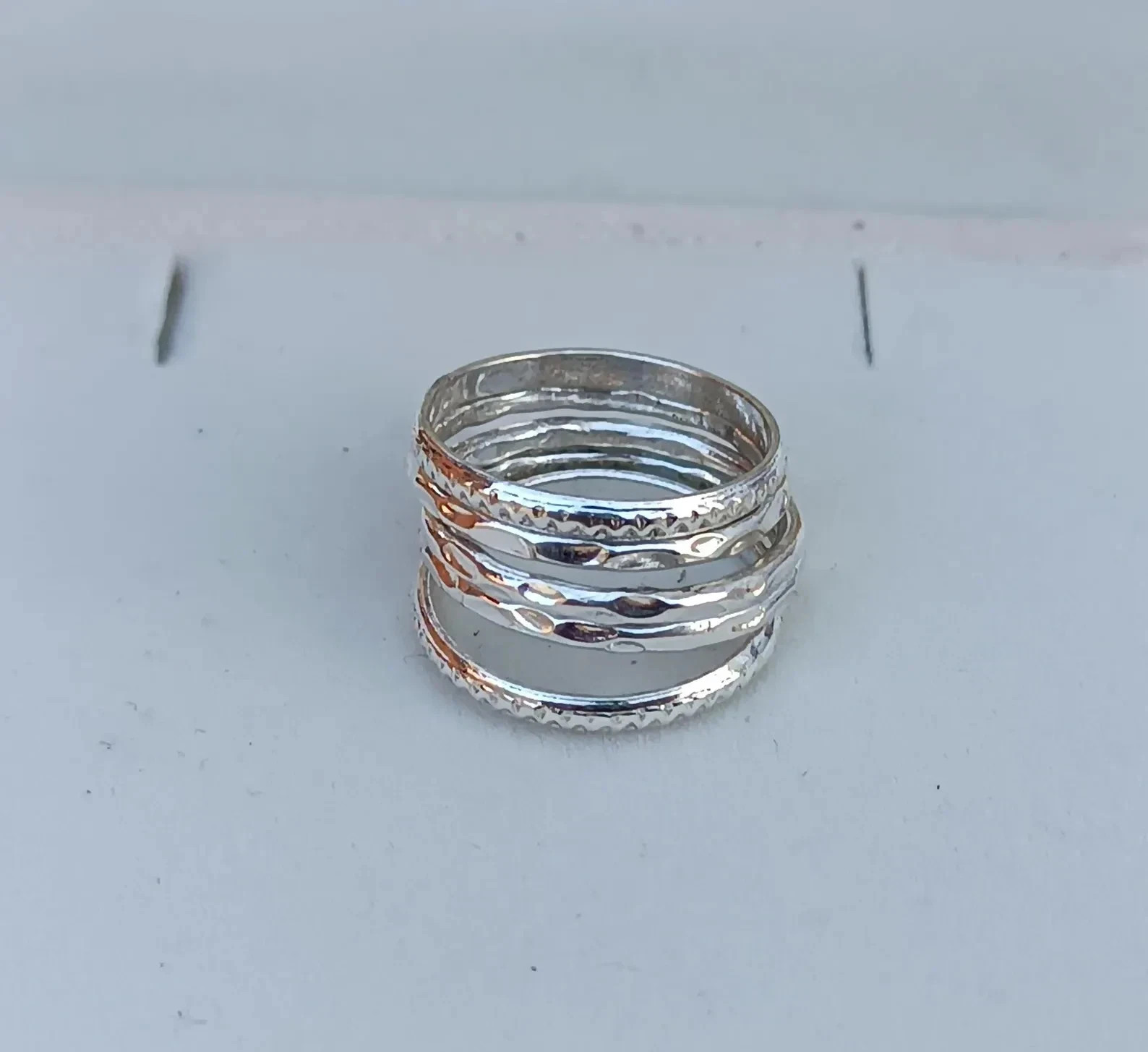 925 Sterling Silver, Solid Silver, Band Ring, Set of 5 Band Ring Stackable