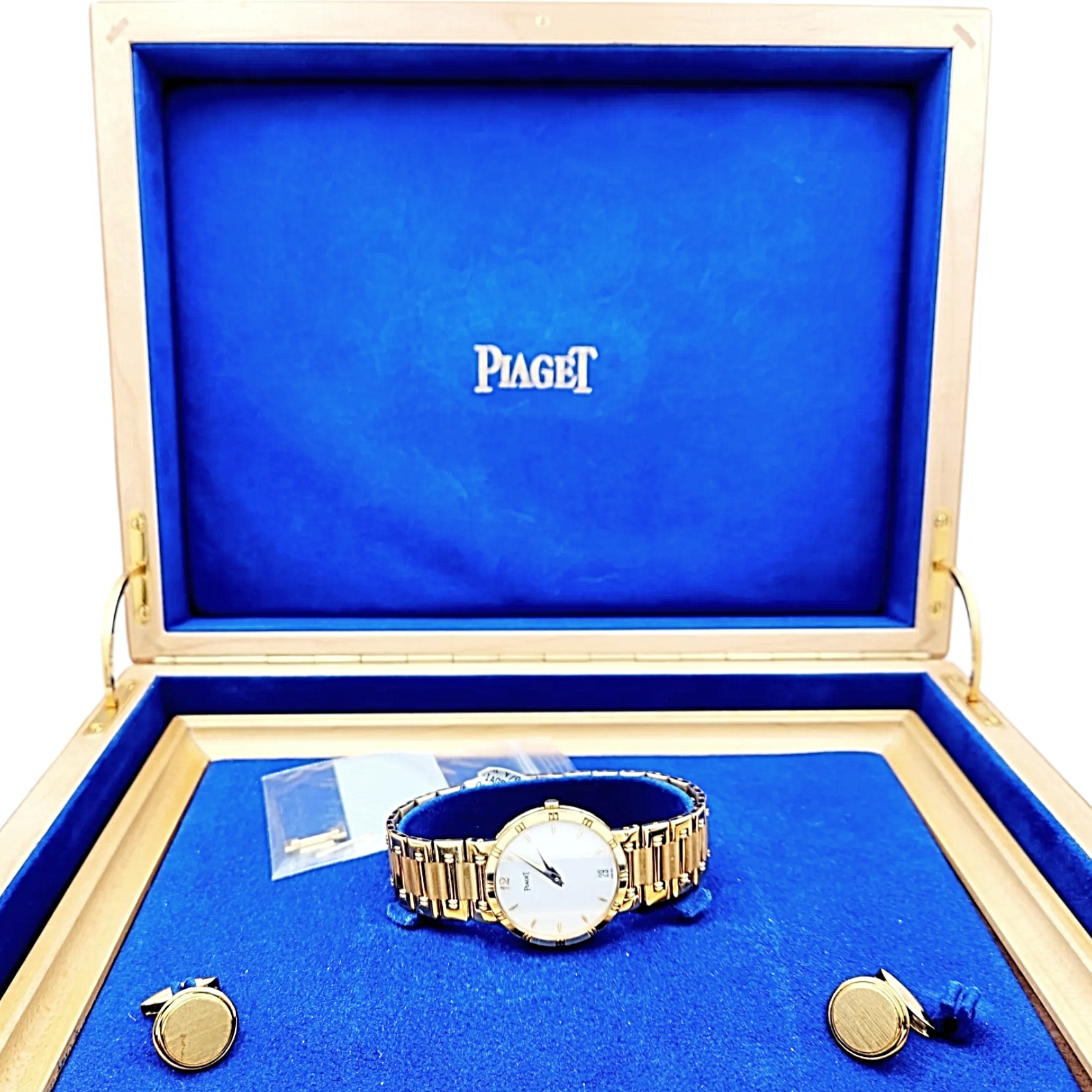 Men’s Piaget 31mm Dancer Vintage Solid 18K Yellow Gold Band Watch w/ White Dial.