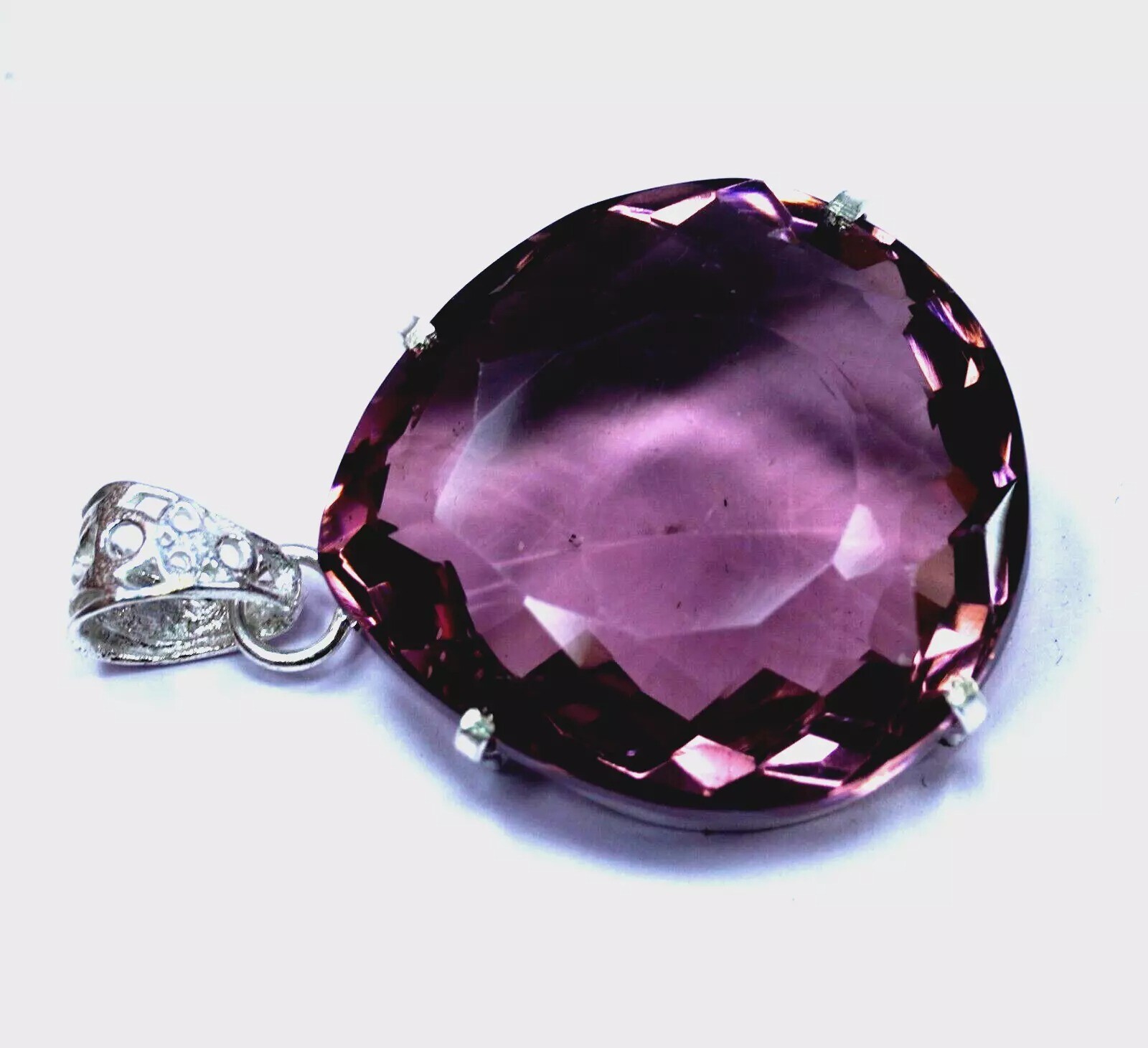 Alexandrite 75.00 Ct Natural Color Changing Pear Cut 925 Silver Pendant Gemstone