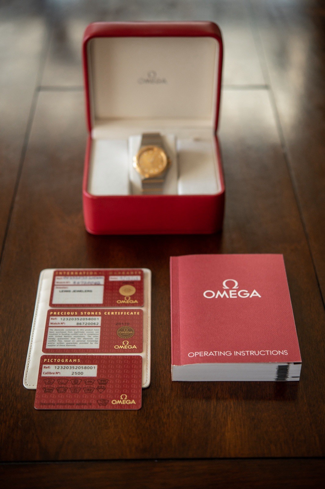 OMEGA Constellation Co-Axial Chronometer Date 35mm Gold Diamond Dial Box
