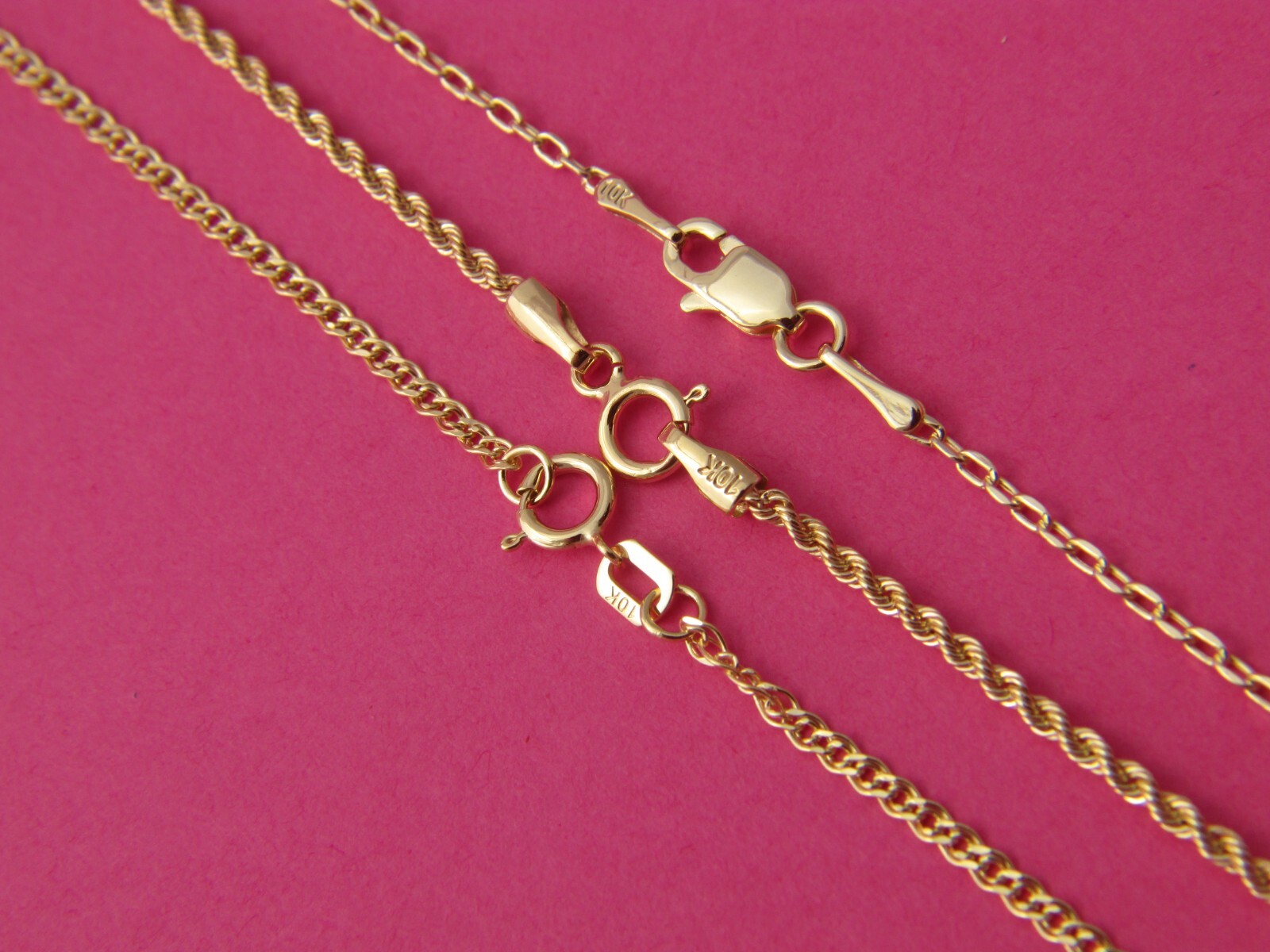 Real 10Kt Yellow Gold Rope/ Anchor / Nonna Chain Necklace real gold