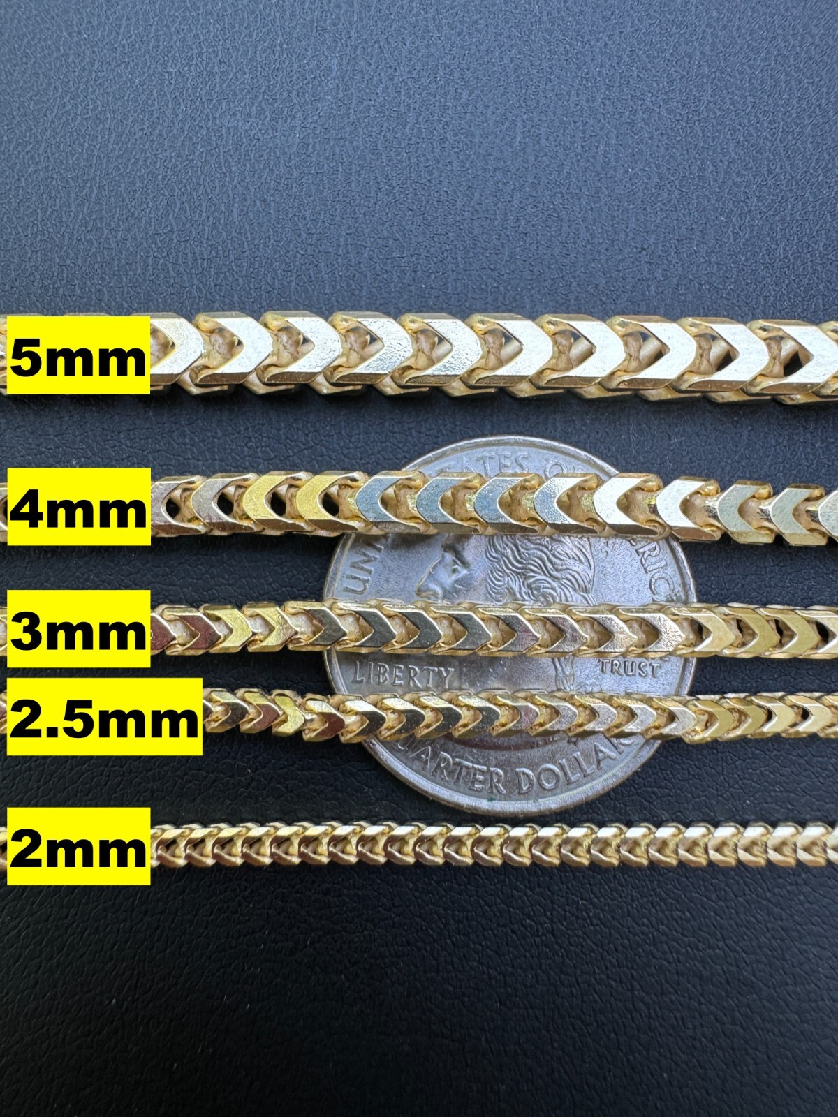 Men’s Real 14k Gold Plated Solid 925 Sterling Silver Franco Chain 2-5mm Necklace