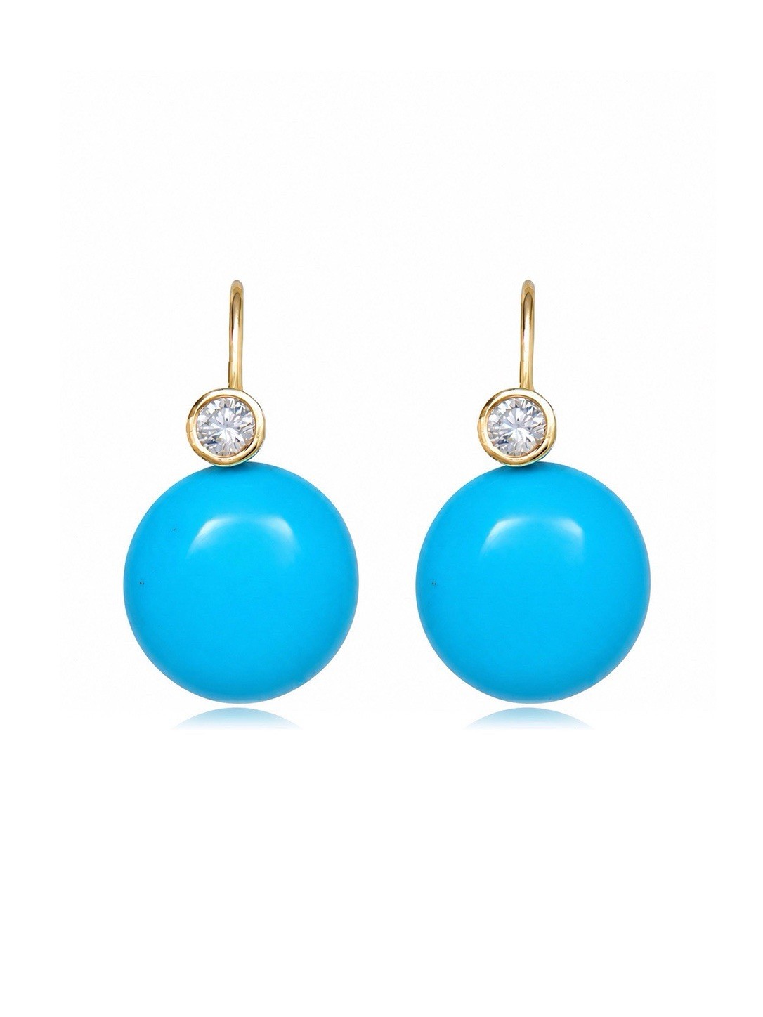 14K Gold Sleeping Beauty Diamond Bezel Drop Earring