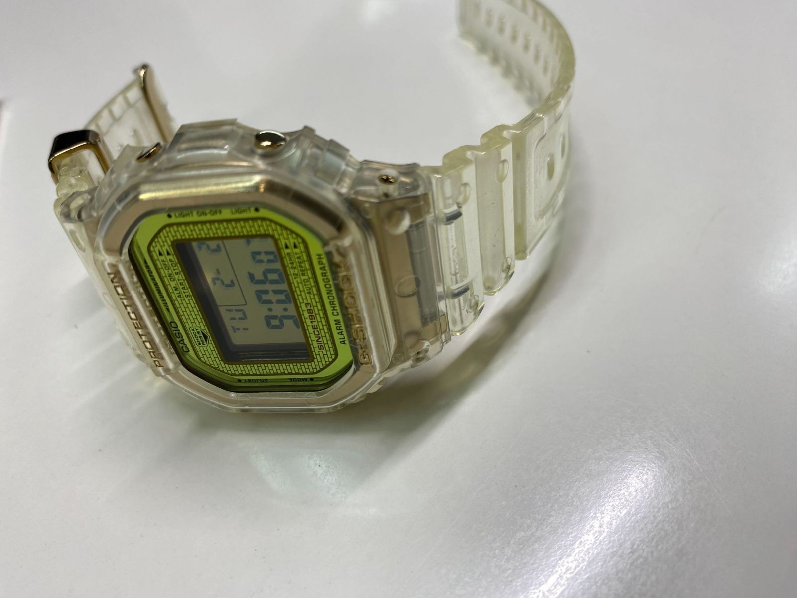 CASIO G SHOCK Wristwatch DW 5035E 7 35th Anniversary Glacier Gold Skeleton