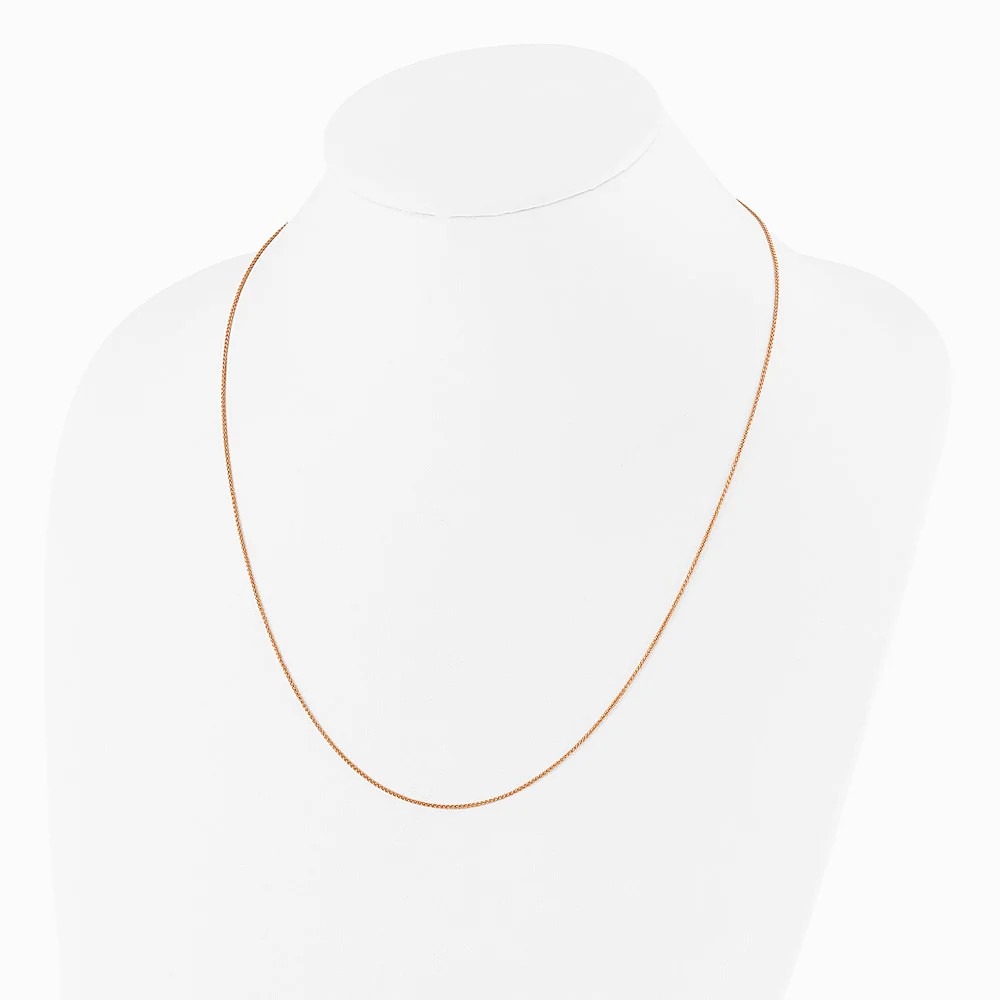 Sterling Silver Rose Gold-Plated Adjustable 1mm Spiga Chain Necklace 22″-30″