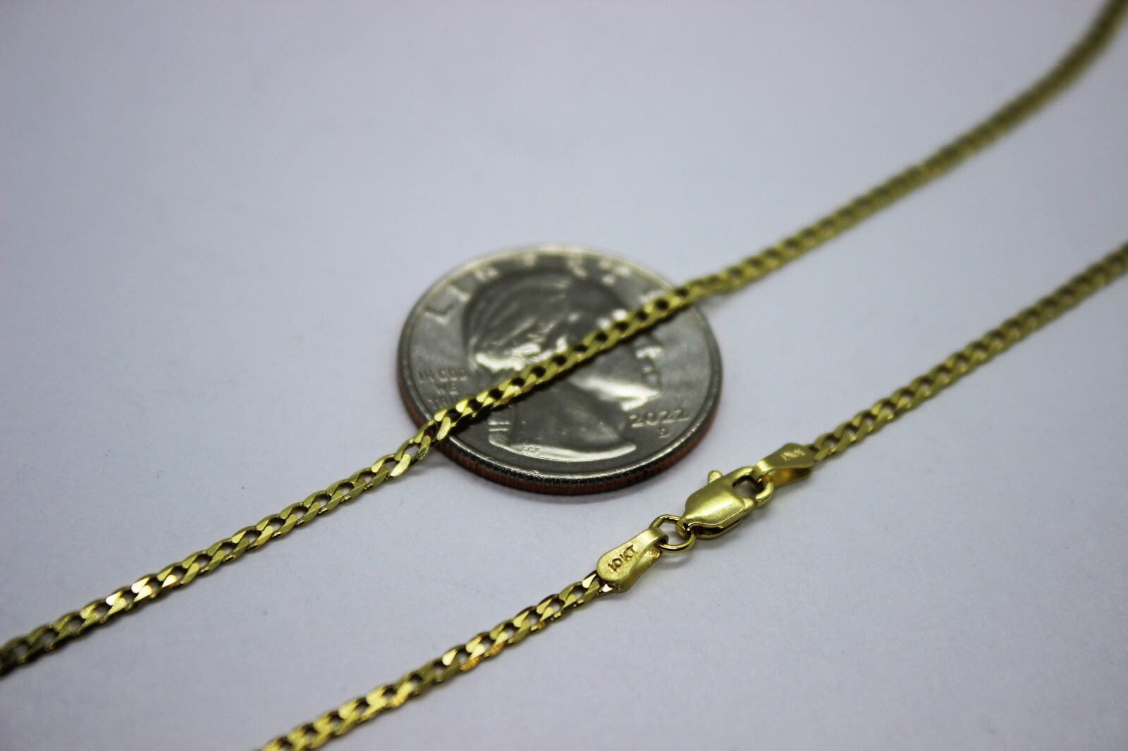10K Solid Gold Yellow Cuban Link Chain Men Women 1.8mm – 8mm 16″ ~ 30″