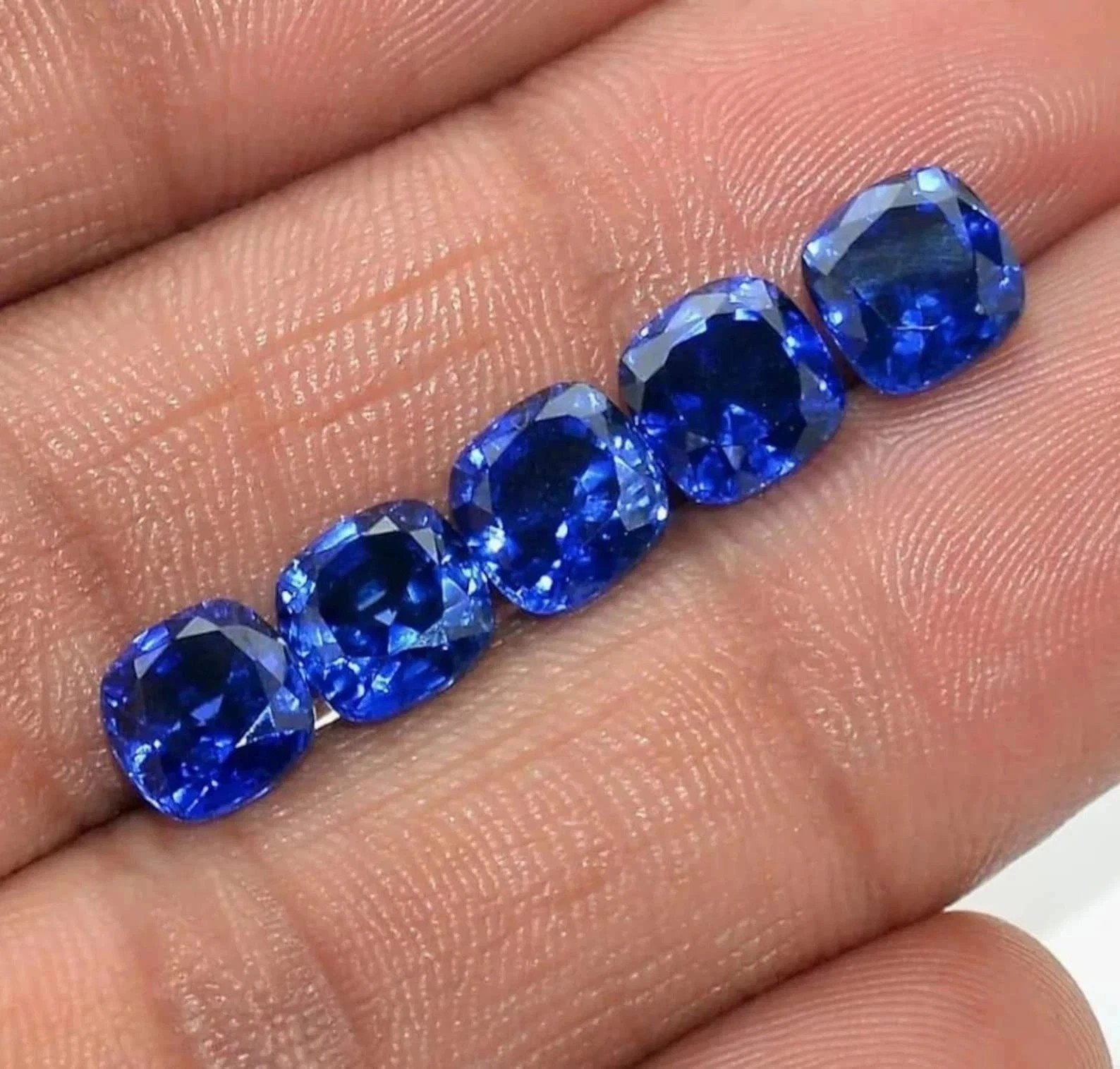 Natural Blue Sapphire Cushion Cut 50 Ct GIE Certified Loose Gemstone Lot 5 Pcs