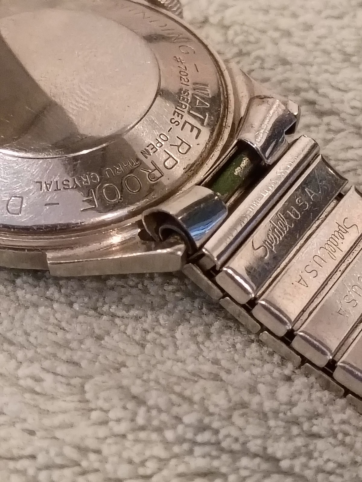 Vintage Date Adjust BENRUS 3 STAR Manual Wind Speidel Calendar band S/S Working