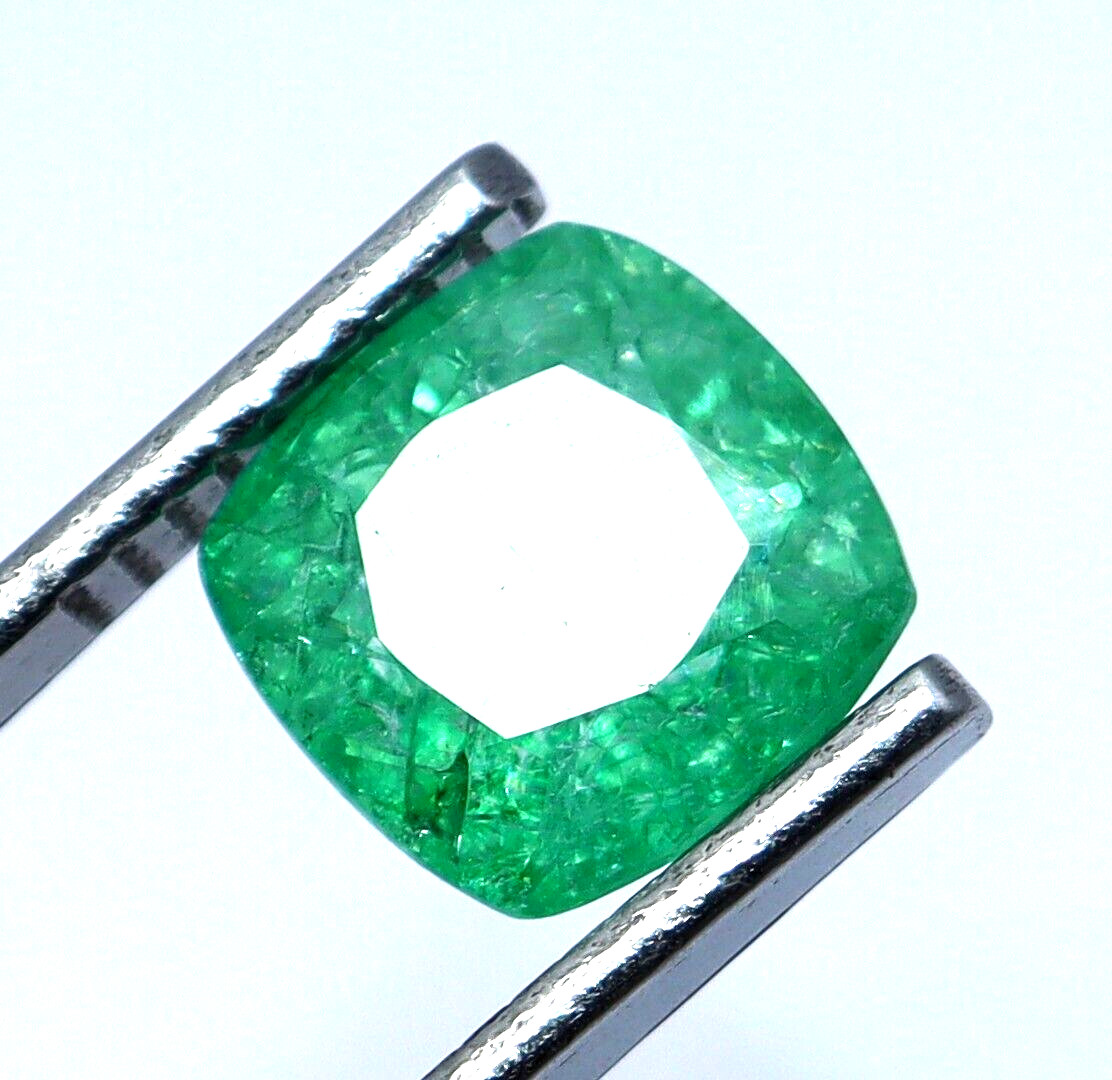 Natural Green Emerald 4.75 Ct Colombian Cushion Cut Certified Loose Gemstone