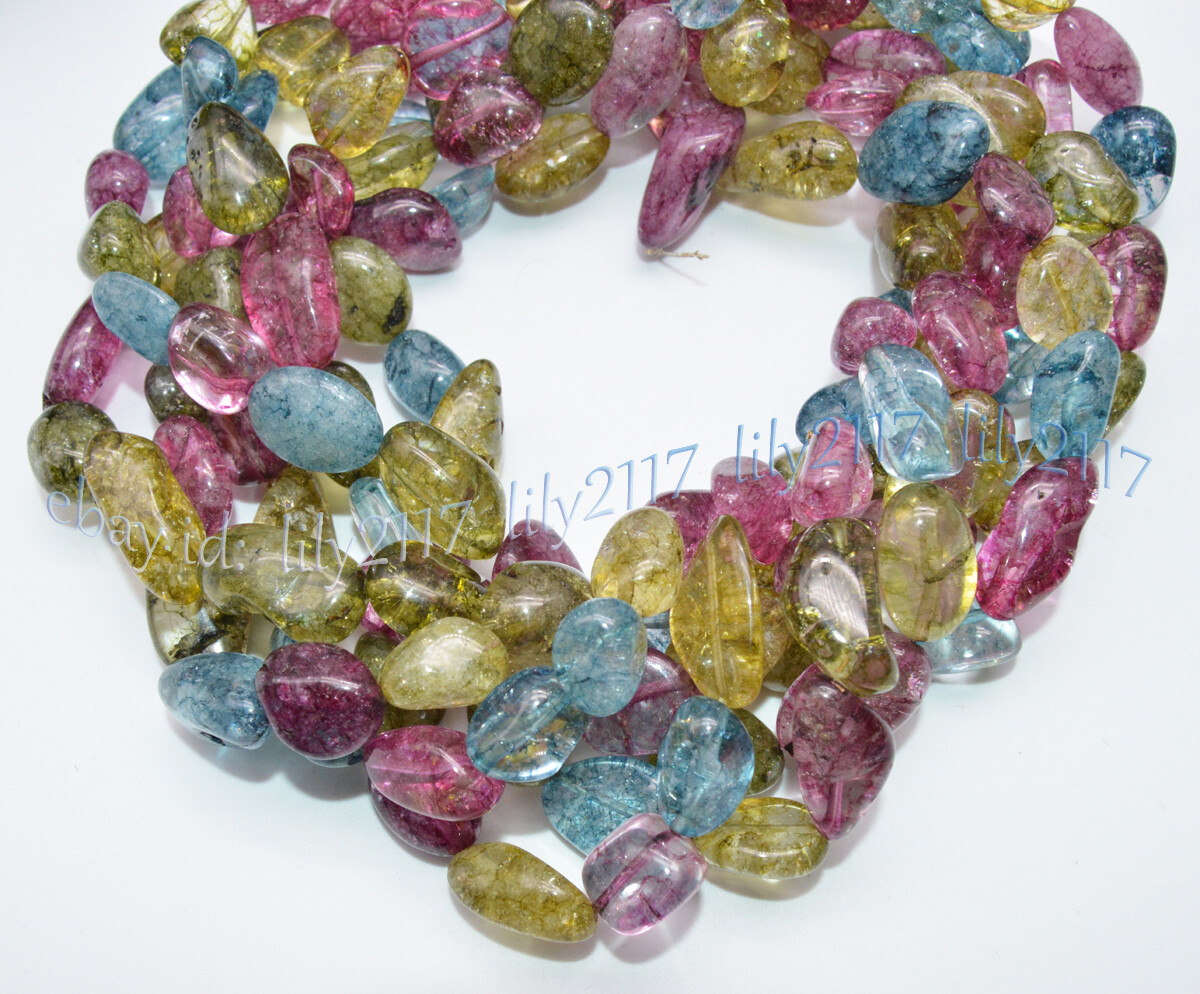 12-15mm Multicolor Tourmaline Irregular Freeform Nugget Gemstone Loose Bead 15”