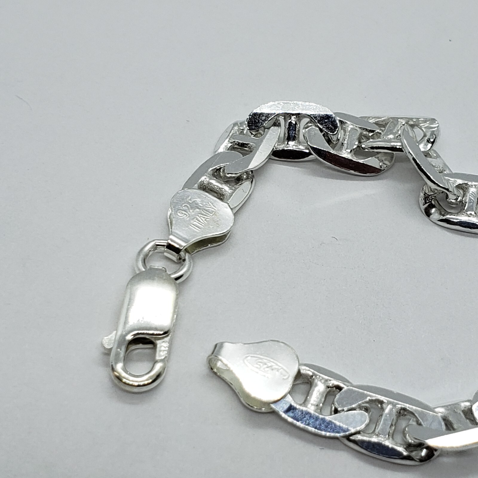 Sterling Silver D/C Flat Mariner Link Chain Necklace Bracelet 6.4 mm 7-30 inch