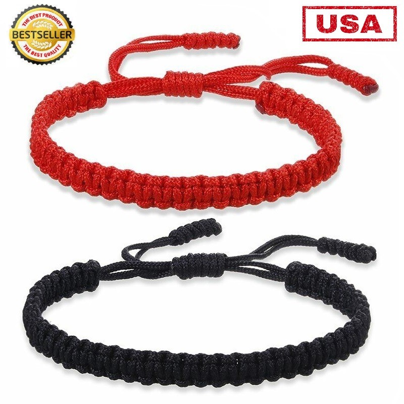 2× String Tibetan Good Luck Fortune Bracelet Kabbalah Evil Eye Luck Protection