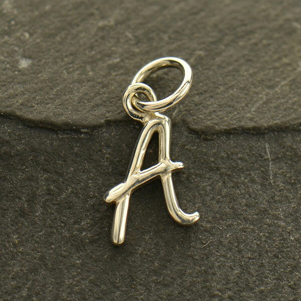Sterling Silver 0.925 Initial Letter Script Alphabet Necklace Pendant Charm A-Z