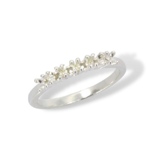 Six (6) Stone 2mm Round Wedding Band Ring Mounting