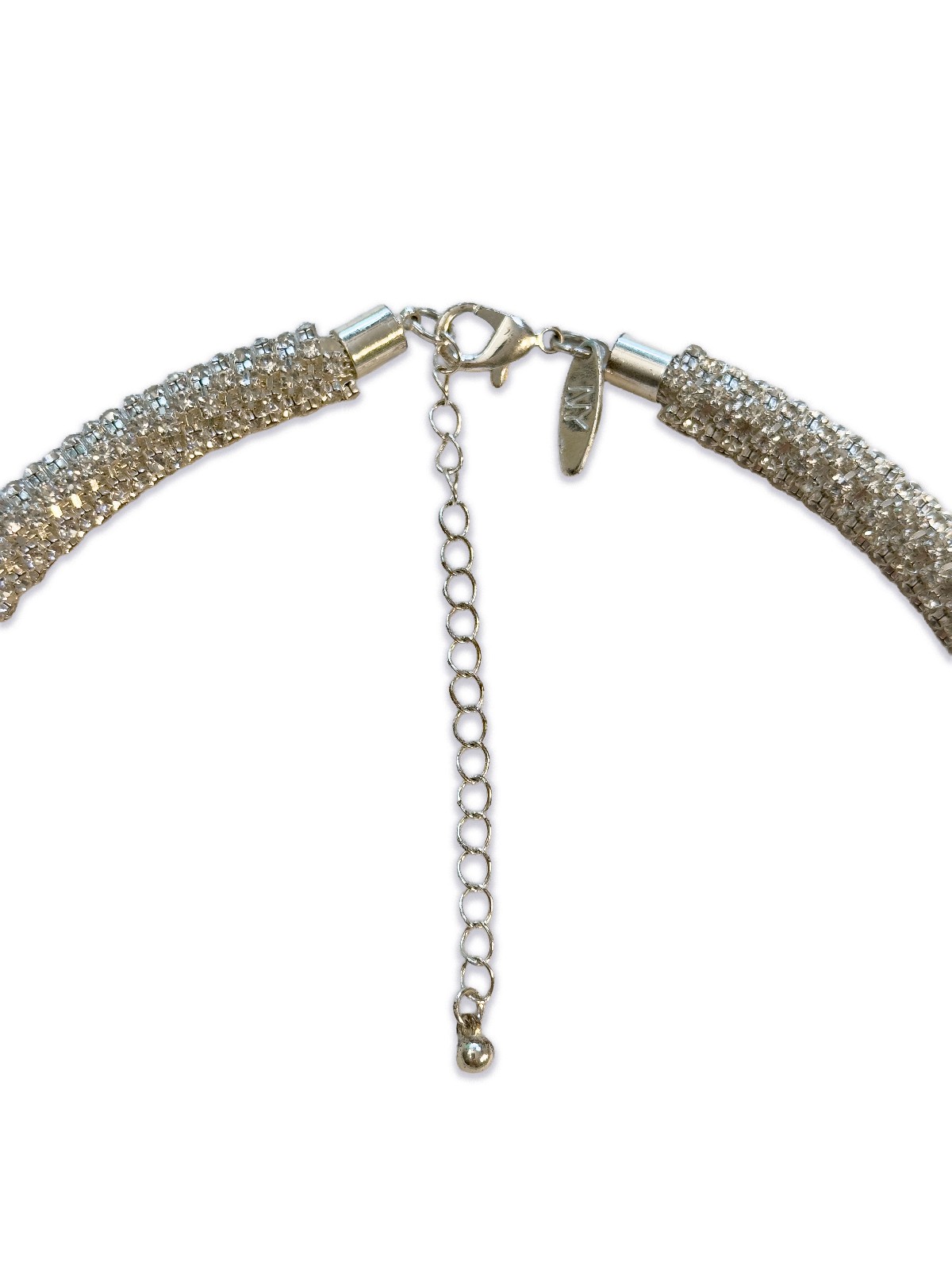 NY Sparkling White Rhinestone Mesh Choker Fashion Necklace