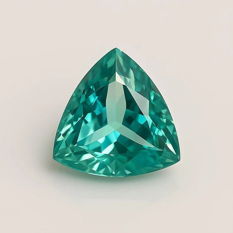 AAA Natural Ceylon Green Parti Sapphire 11.17 Ct Loose Trillion Cut Gemstone