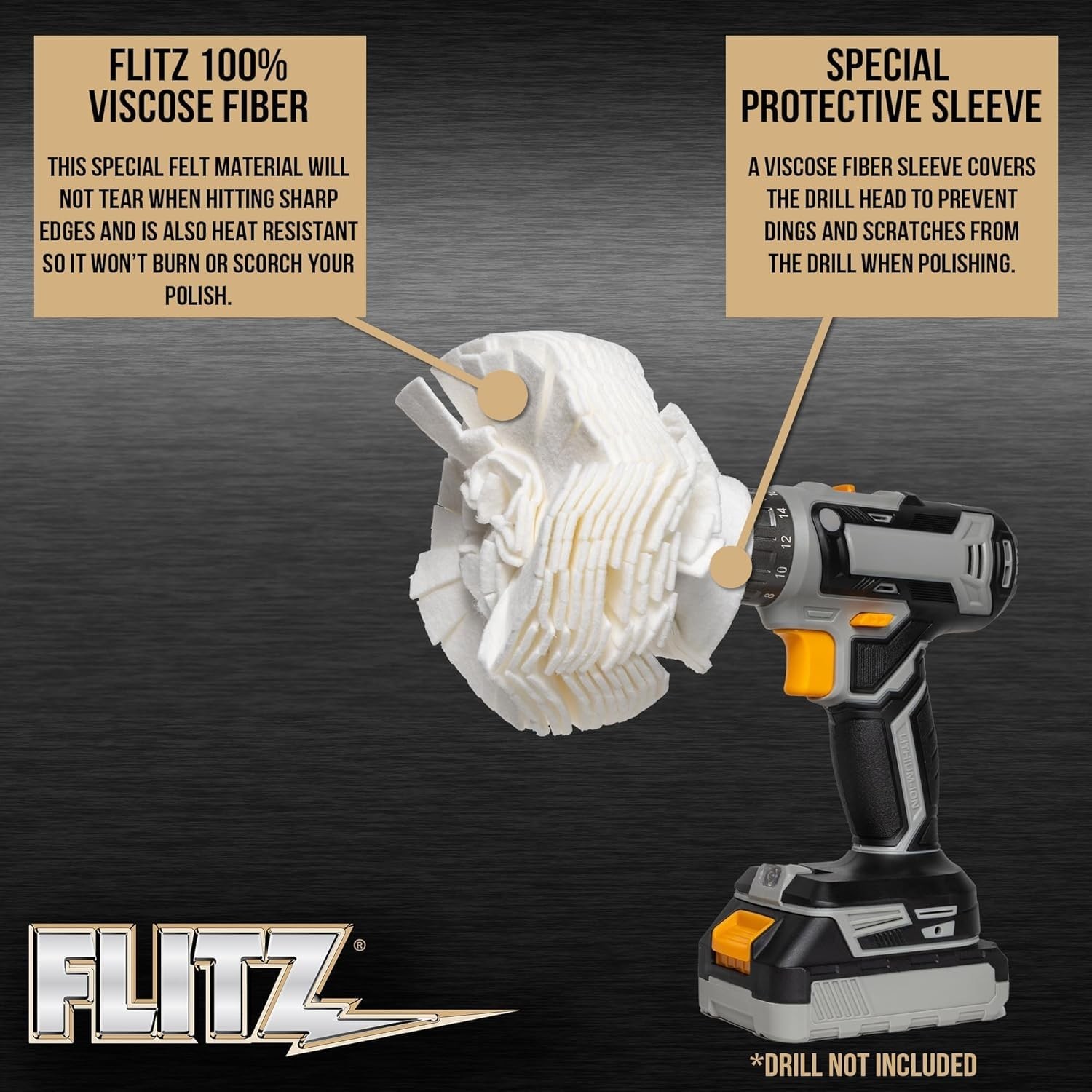 Buff Ball w/ 1.76oz Metal Polish Paste – 5in Drill Buffer Polisher Attachment…