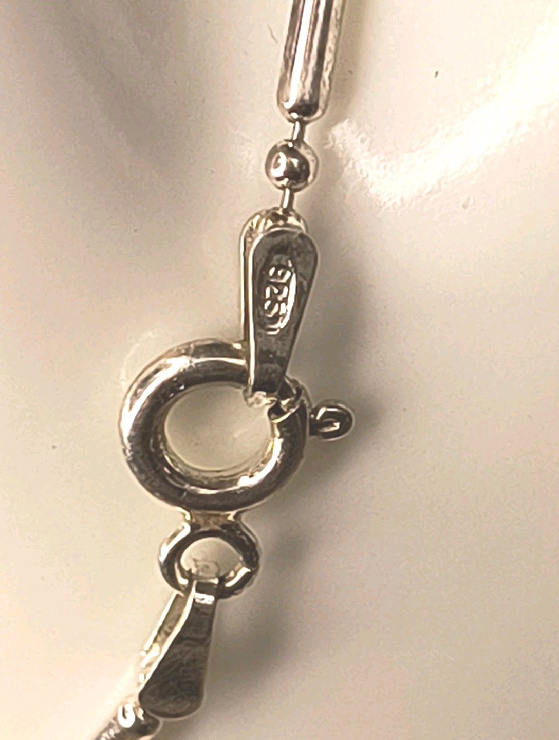925 Sterling Silver Anklet Bead & Ball Chain 8″ Bracelet “BB” Jewelry Italy Xmas