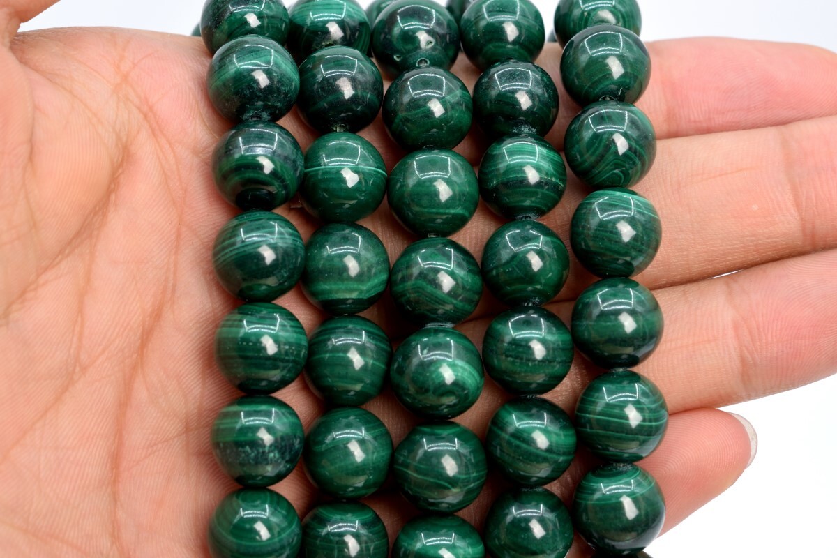 11MM Genuine Natural Green Malachite Beads Grade A Round Gemstone Loose Beads