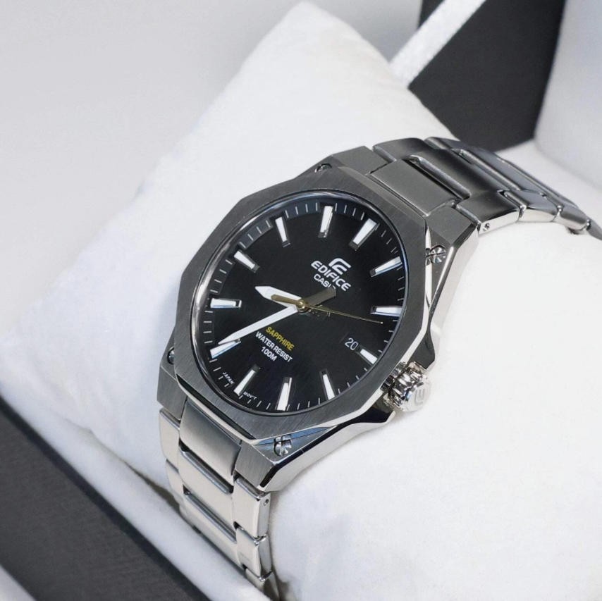 Casio Edifice Men’s Black Dial Stainless Steel Sports Watch EFR-S108D-1AVUEF