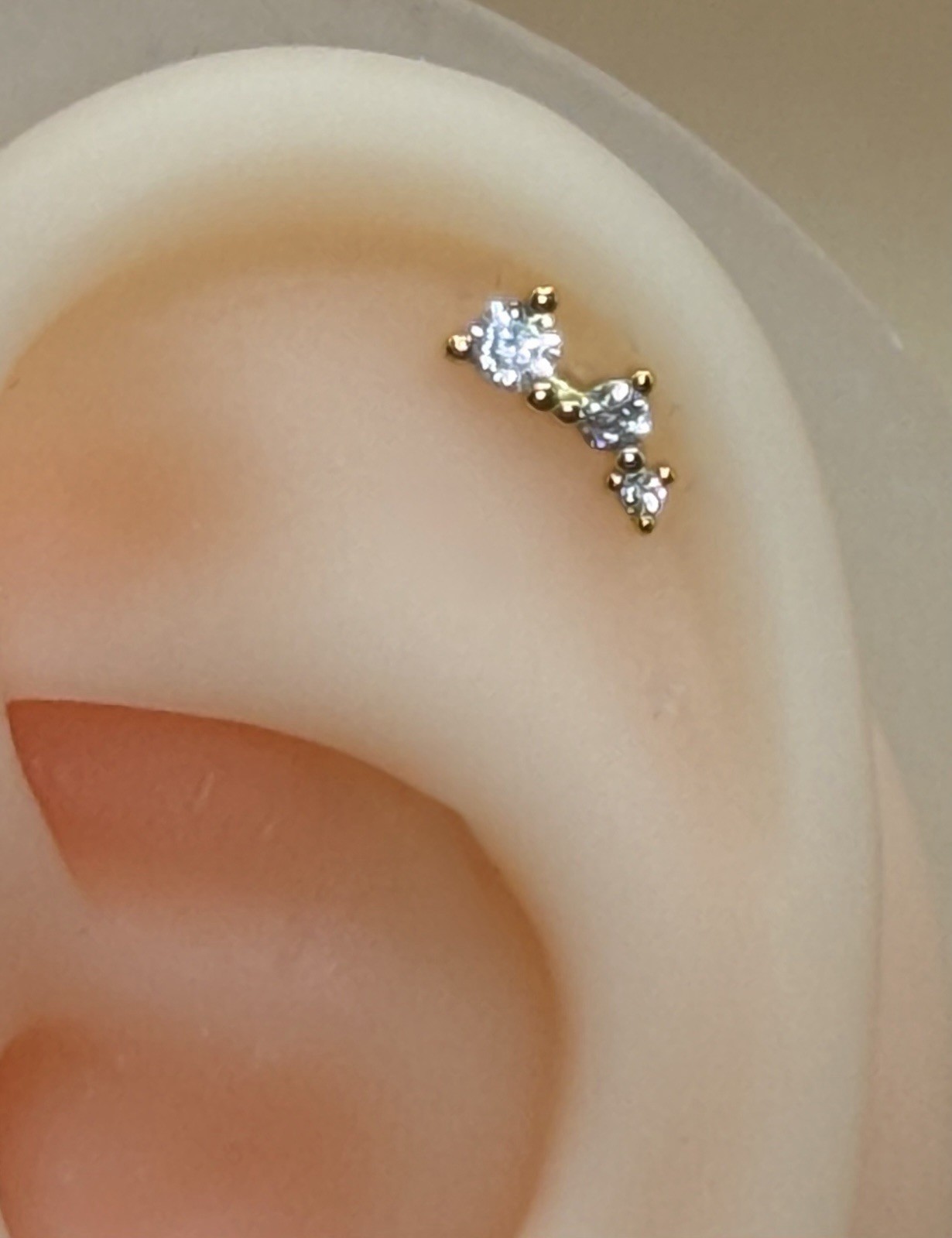 Sterling Silver 925 Cubic Zirconia Ear Threadless Flat Back Labret 16g 1.2mm